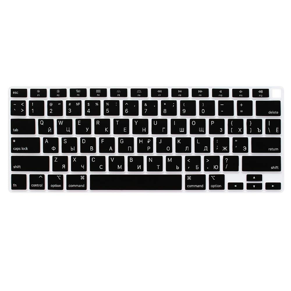 Proelife Russian Ultra Thin Silicone Keyboard Cover Skin For 2021 2020 Macbook Air 13 Inch Model A2179 And A2337 Apple M1 Chip (