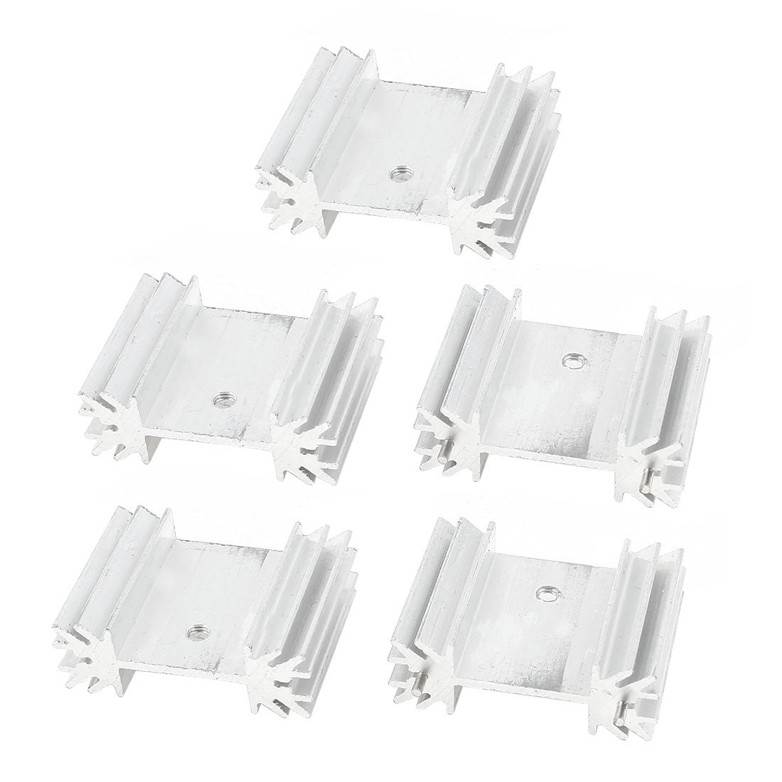 Uxcell A14082500Ux0892 Aluminum To220 Power Ic Heat Sink Heatsink 25X34X12Mm 5 Pcs Silver Tone (Pack Of 5)