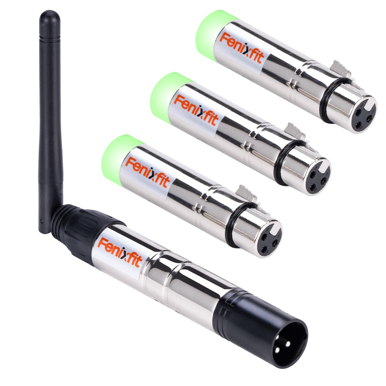 Fenixfit Wireless Dmx512 Transmitter Receiver No Latency Dj 2.4G Dmx Wireless 1 Transmitter & 3 Receivers Long Transmission Rang