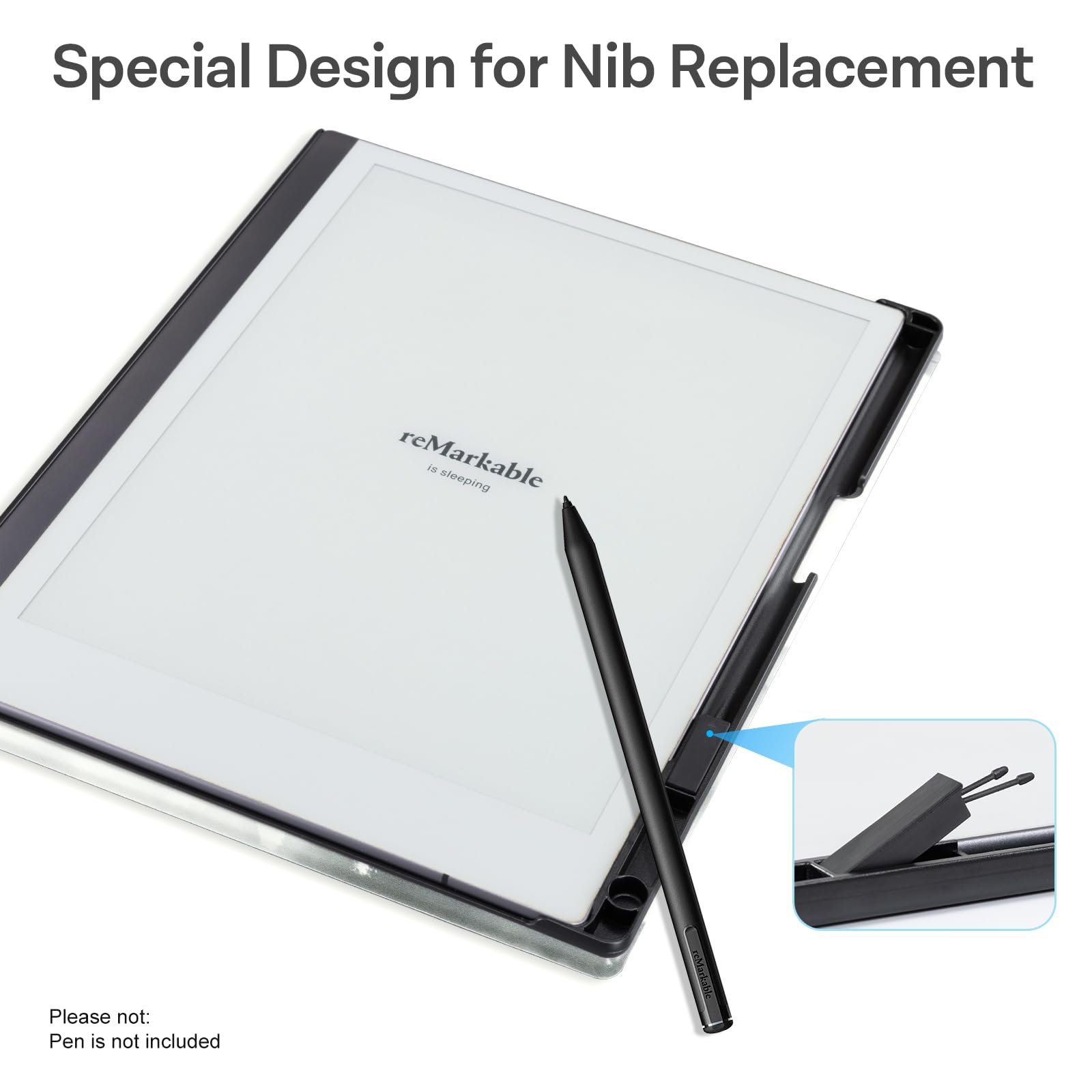 Cobak Case For Remarkable 2 Paper Tablet   Lightweight And Hard Back Shell Protective Book Folio Cover With Built In Pen Holder