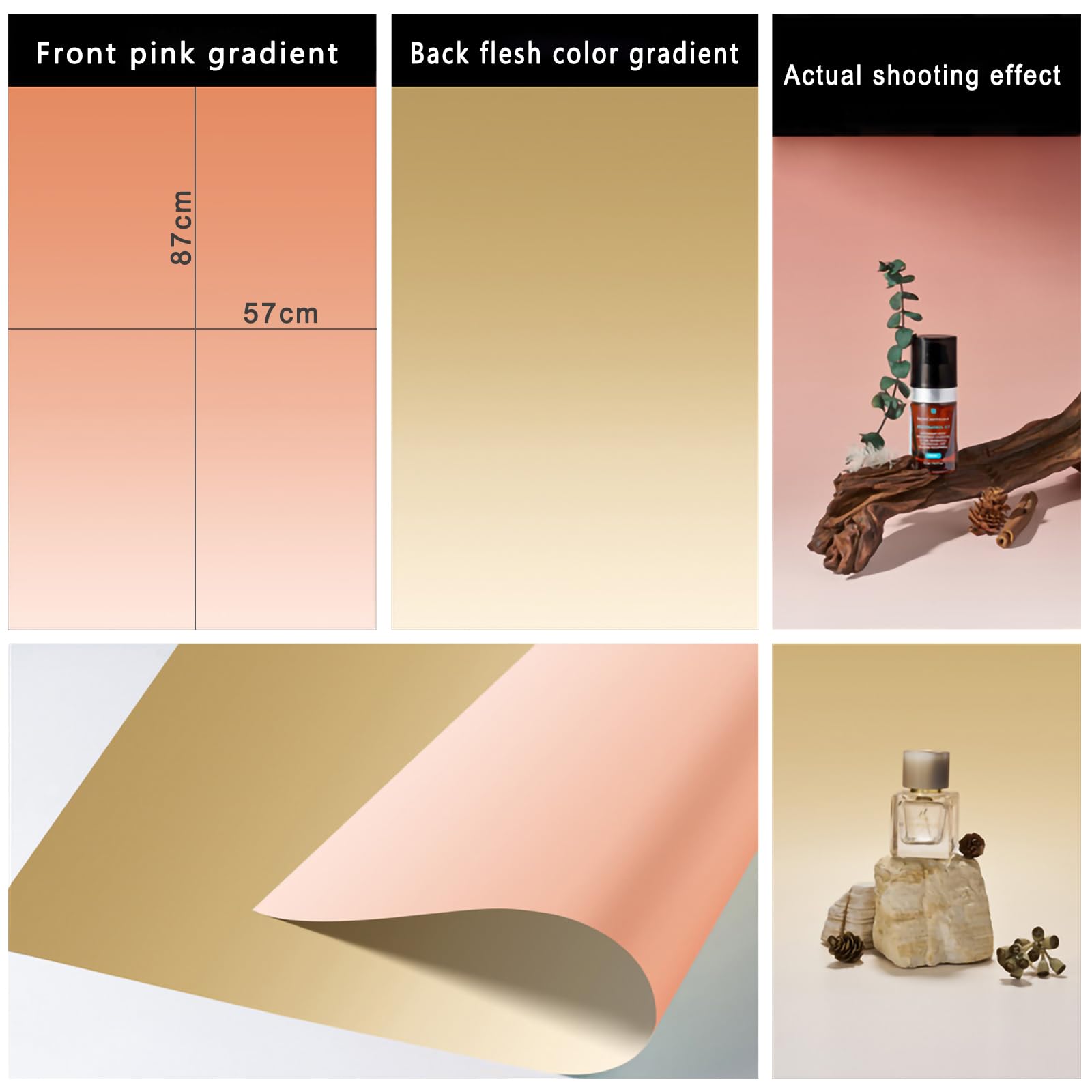 7Pcs 14Patterns Original Design Photography Gradual Background Paper With Stand, Double Sided Waterproof Reusable 34X23In Morand