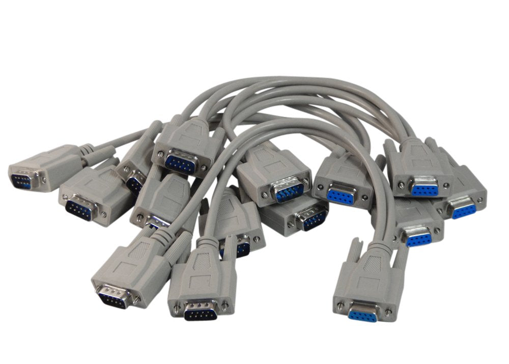 Your Cable Store 1 Foot 9 Pin Serial Splitter Cable Db9 2 Male / 1 Female Rs232 5 Pack
