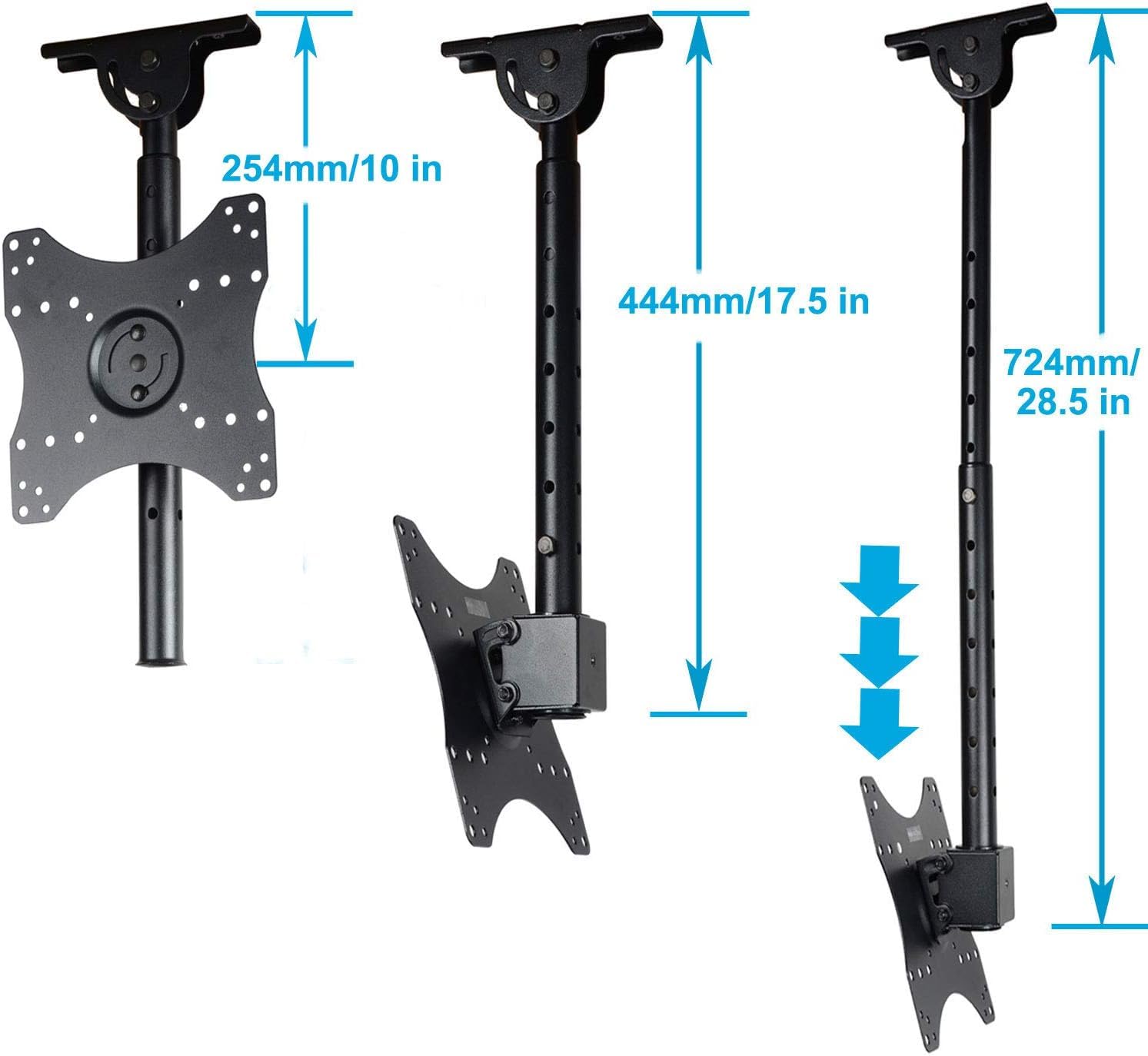 Videosecu Tv Monitor Ceiling Mount Tilt Swivel Lcd Uhd Fits Most 32- 40 Lcd Led Flat Panel Display Max Vesa 200X200 Mm Max Loadi