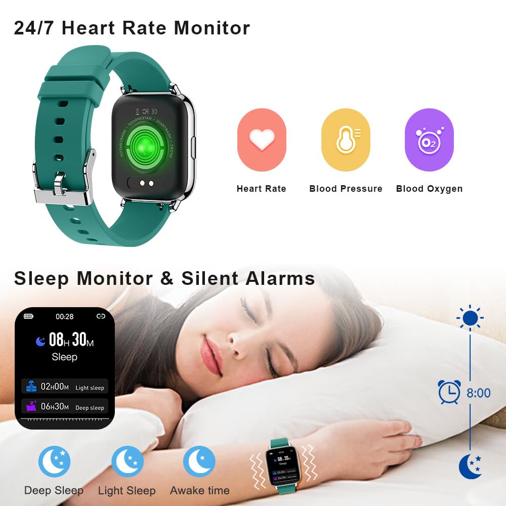 Jugeman Smartwatch For Men, Smart Watch For Women Heart Rate Sleep Monitor