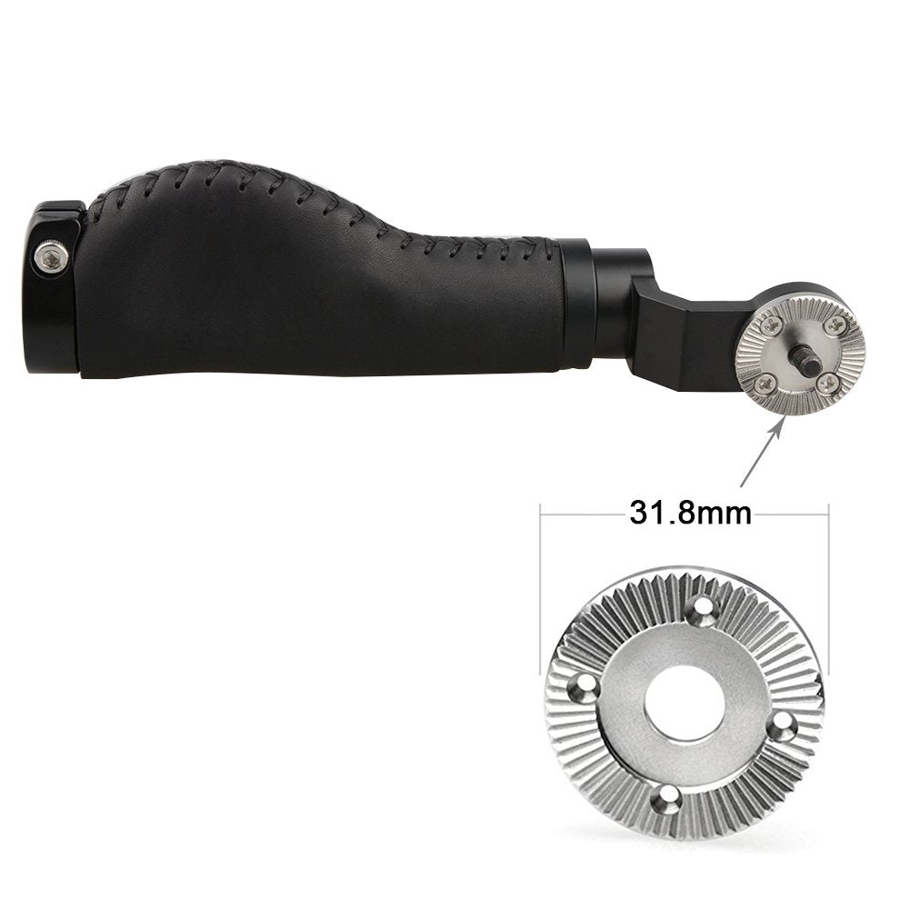 Camvate Aluminum Rosette Leather Handle Grip For Rosette Standard Accessory One Pair(Black,M6 Thread,31.8 Mm) - 1446
