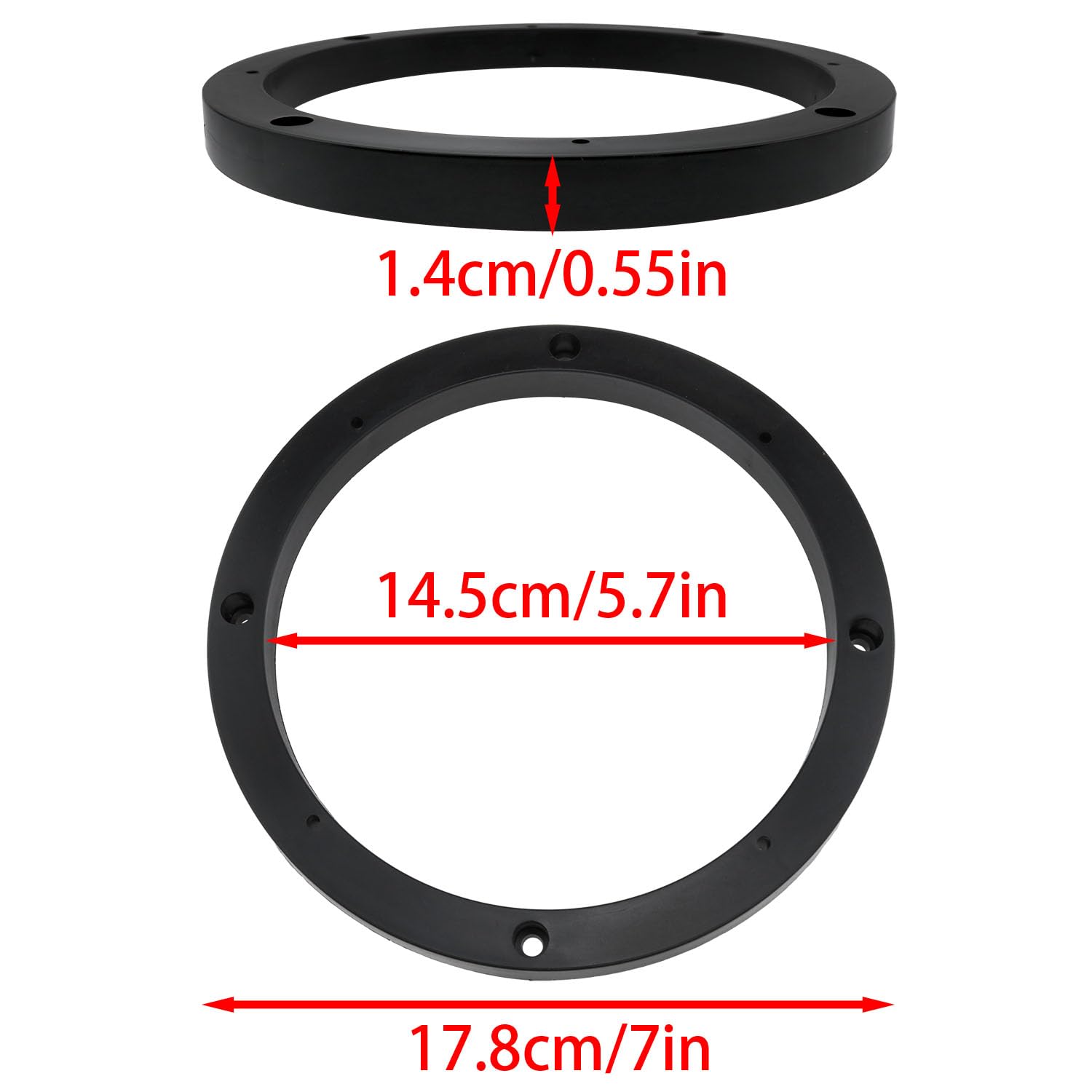 Zangc 6.5 Inch Car Universal Fit Abs Speaker Spacers Car Stereo Speaker Spacer Adaptors For Cars, Boats, Trucks, Rv, Etc.  1 Pai