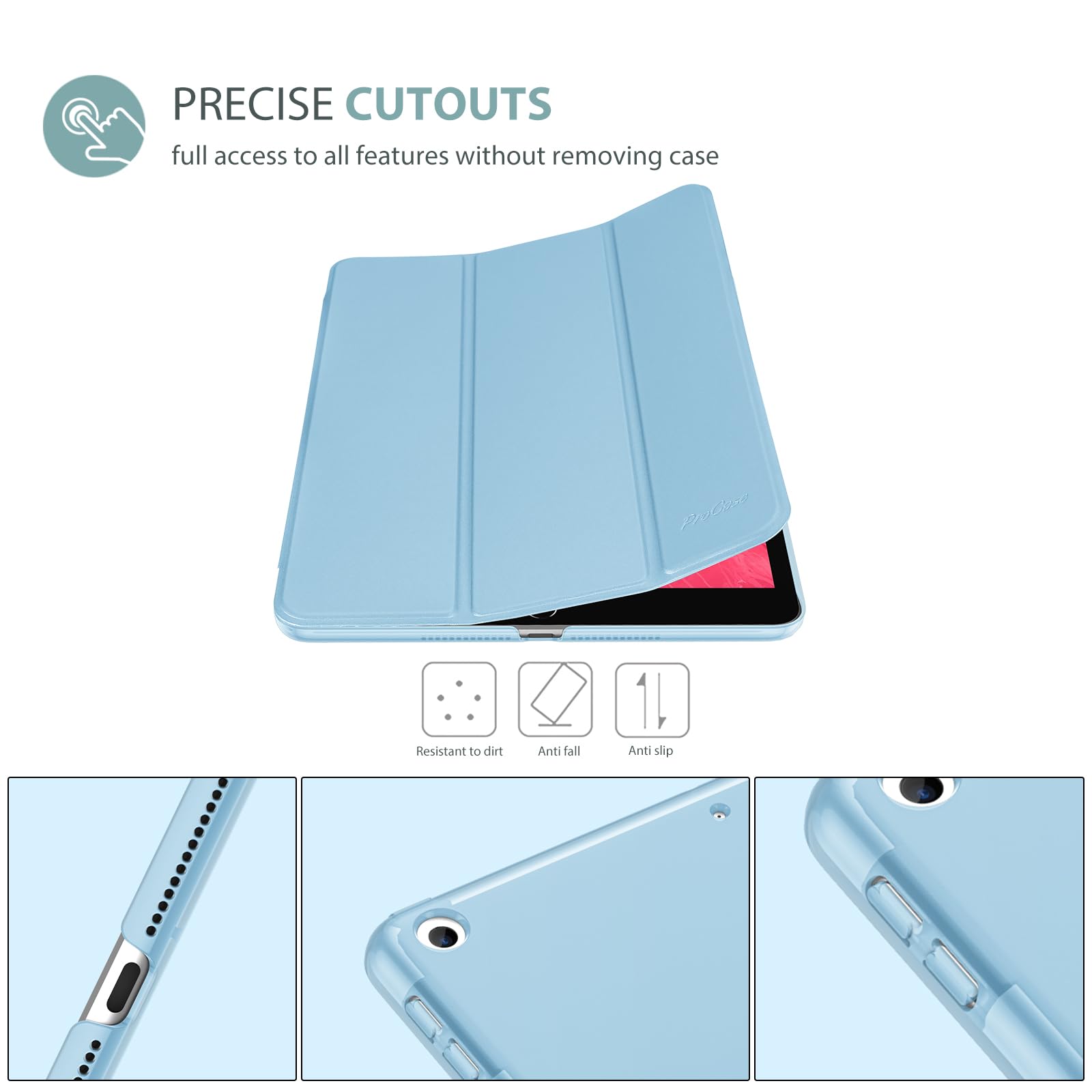 Procase For Ipad 9.7 Inch Case Ipad 6Th/5Th Generation Case 2018 2017(Model: A1893 A1954 A1822 A1823), Ultra Slim Lightweight St