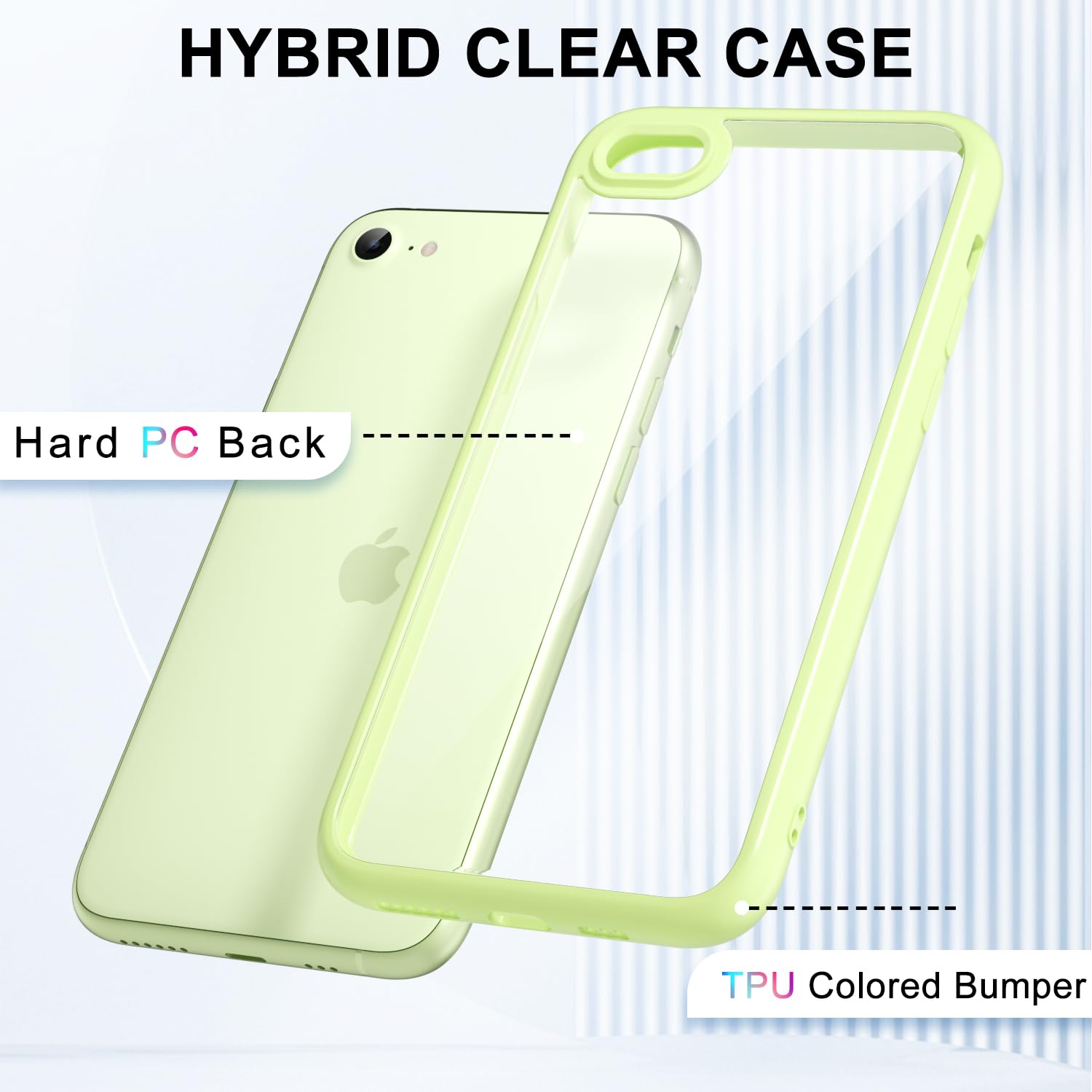 Loeoel For Iphone Se 2022/2020/ 7/8 Case Clear, Transparent Hybrid Se 2022 Phone Case [Hard Plastic & Soft Silicone Bumper] Acry