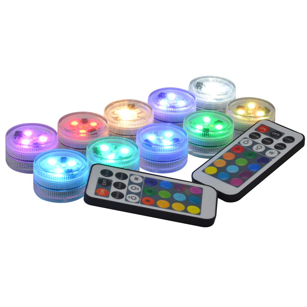 Halloween Pumpkin Jack-O-Lantern Lights With Remote - 10Pcs 1.5 Multicolor Led Disks Operated By Cr2450 Batteries With Strobe Mo