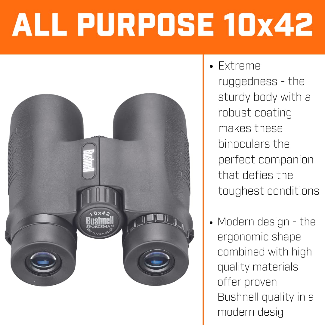 Bushnell All Purpose Binoculars, Black, 10 X 42Mm