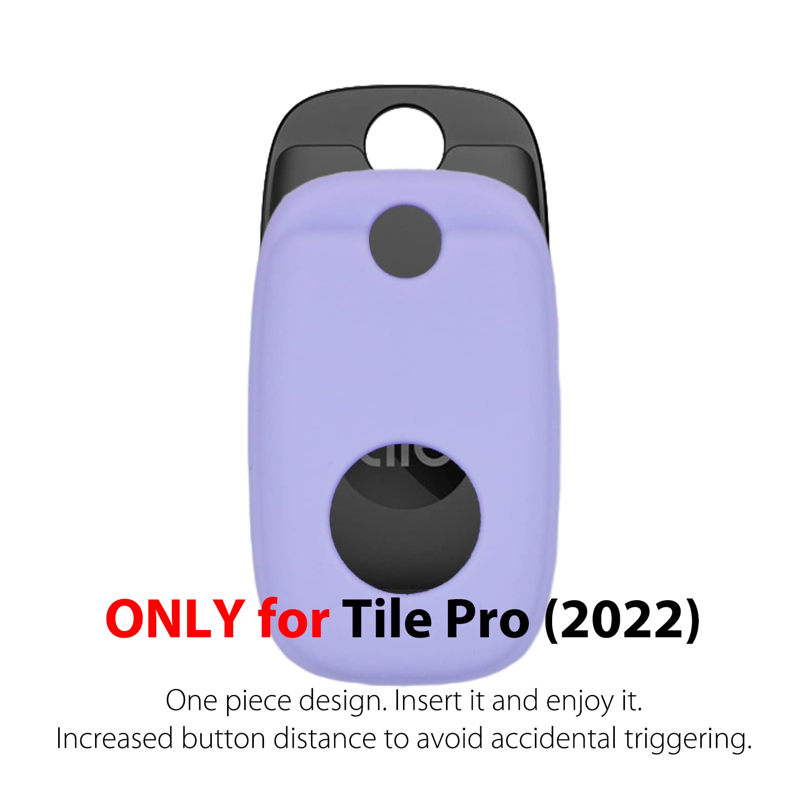 Silicone Case For Tile Pro 2022 With Keychains, 2 Pack Anti Scratch Protective Cover With Carabiner (Pink/Purple)