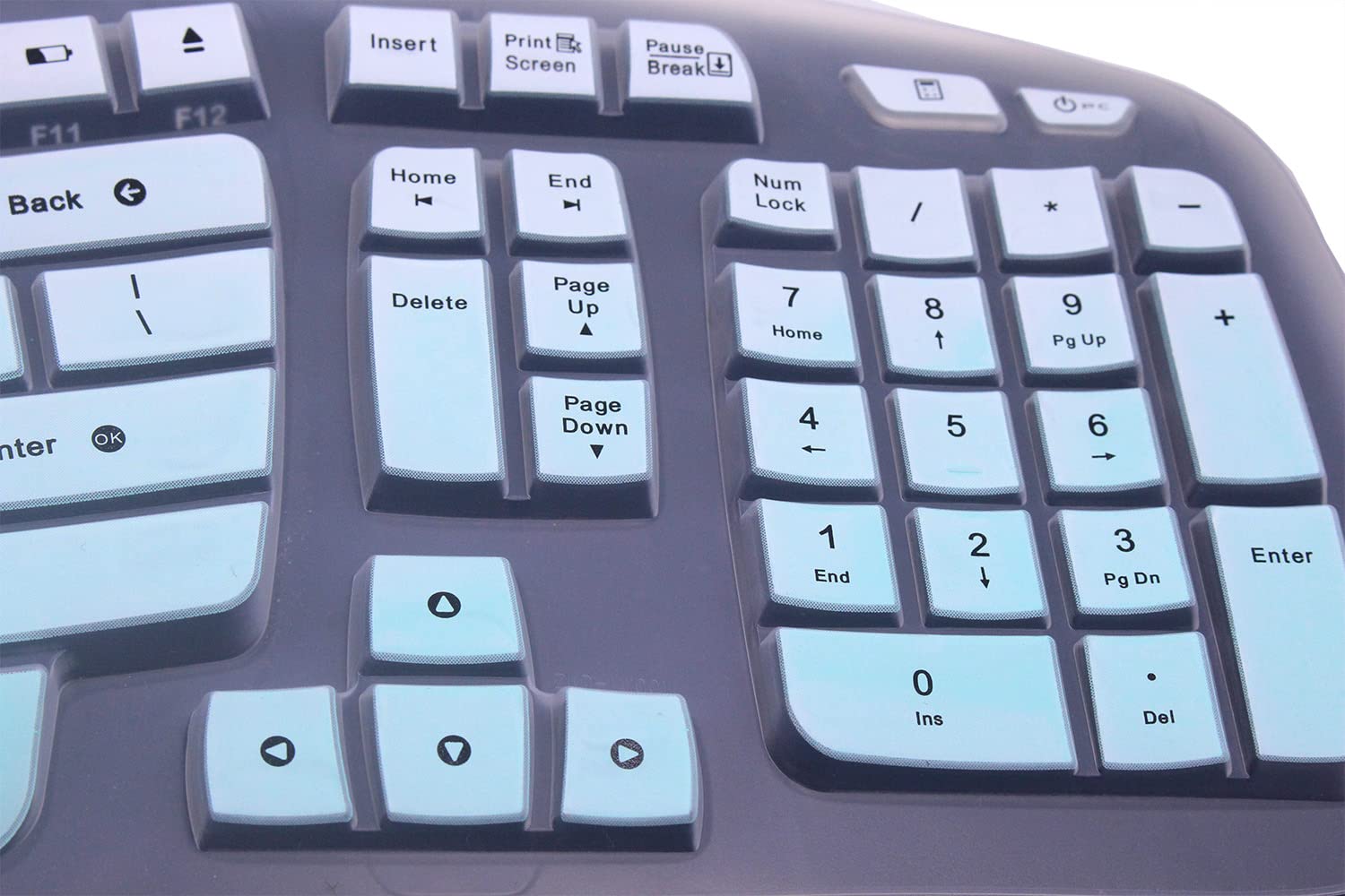 Ultra Thin Desktop Pc Silicone Keyboard Cover Skin Protector Compatible With Logitech K350 Mk550 Mk570 Wireless Wave Keyboard (N