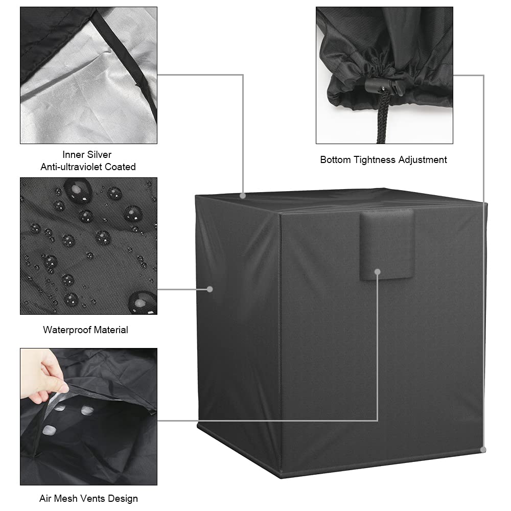 Bewave Air Conditioner Cover For Outside Units, Waterproof Durable Duty Outdoor Square Air Condition Covers Fits Up To 34X34X30