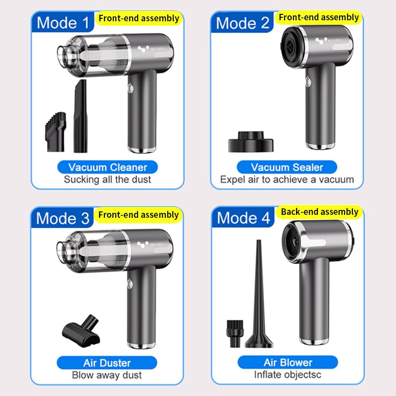 Helloleiboo Mini Vacuum Cleaner 8000Pa Handheld Vacuum Cordless 3 In 1 Portable Car Vacuum Rechargeable Handheld Car Vacuum Clea