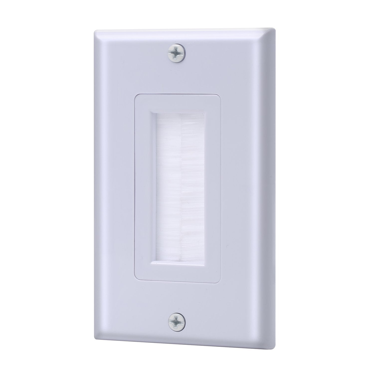 Ibl Single Gang Wall Plate With Brush Bristles (White)