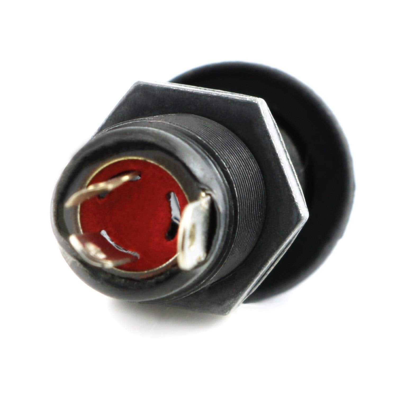 Longdex Bass Barrel Jack Black Cylinder Stereo 1/4'' Flush Mount Output Jack Input Plug Sockets With 3 Pins For Electric Guitar