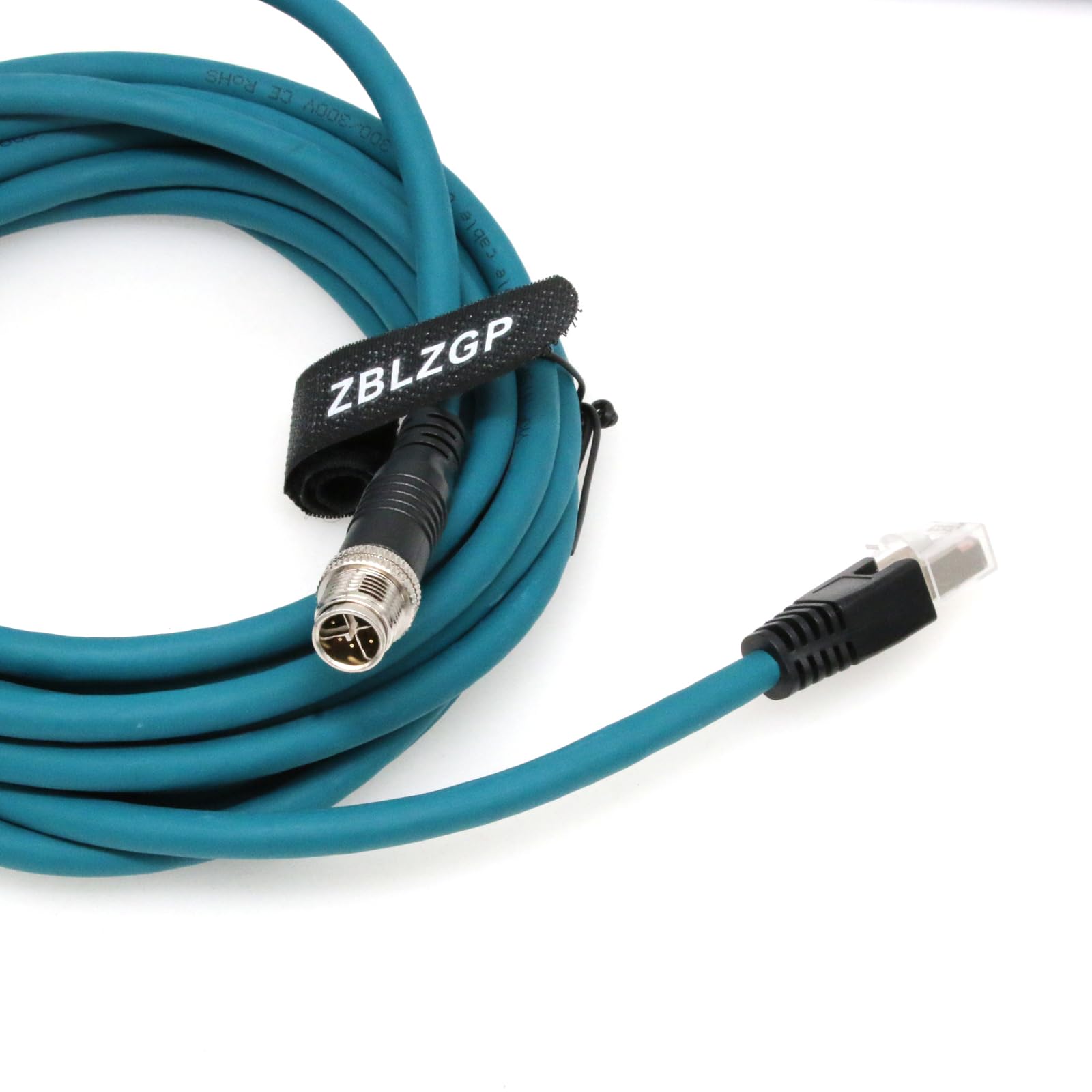 Zblzgp M12 Gigabit High Flex Cat7E Industrial Ethernet Cable 8 Pin X Code Male To Rj45 Networking Shielded Quick Connect For Ind