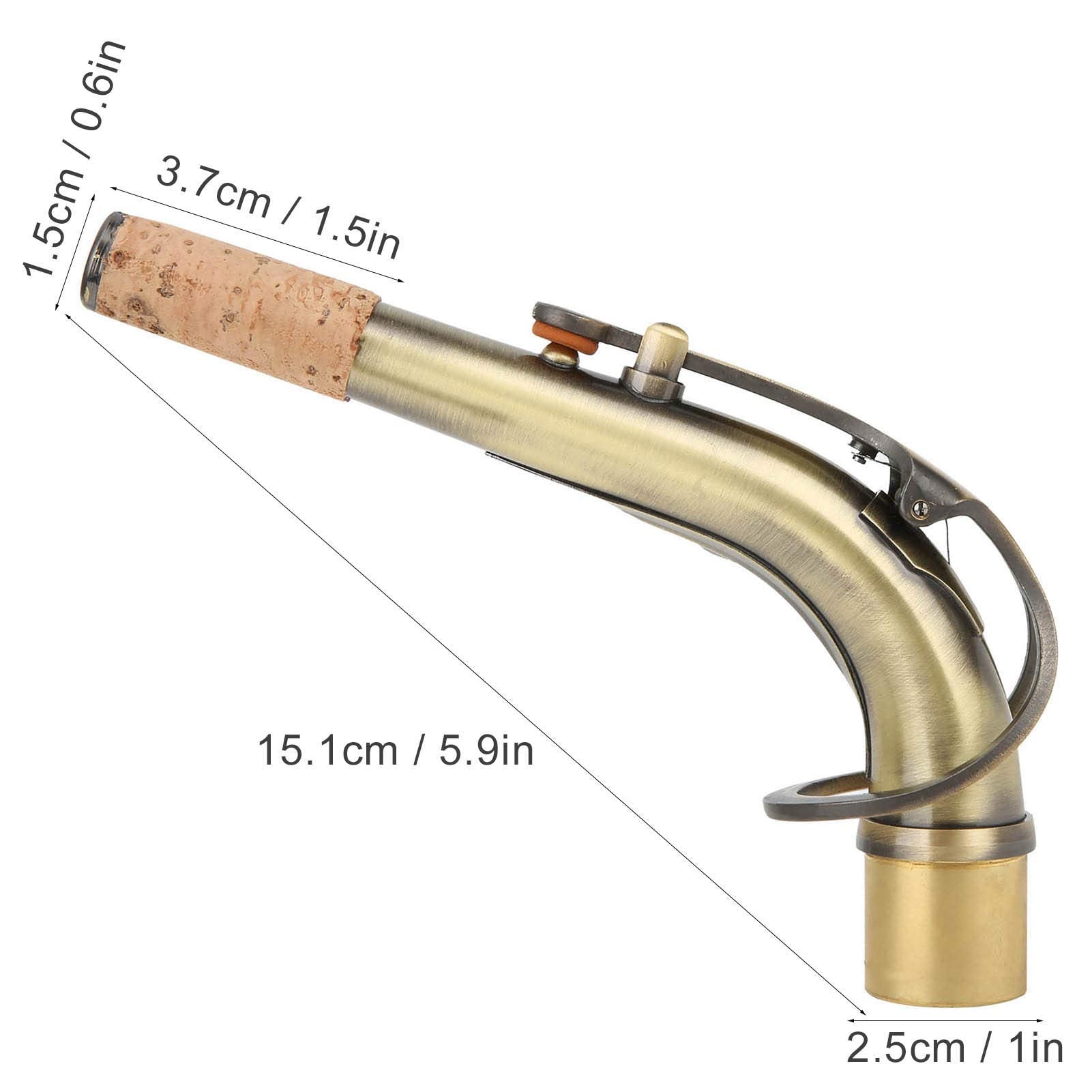 Dilwe Brass Saxophone Neck For Alto Sax Bend Tube Musical Instrument Accessories 2.45Cm Brass Instruments Sax Replacement Part(B