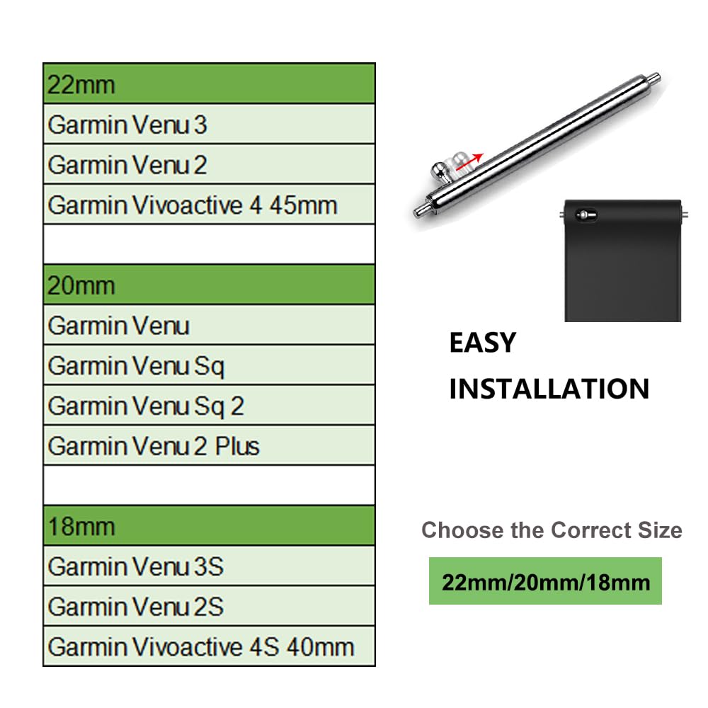 Yeejok Compatible For Garmin Venu 3/2 Bands Silicone 22Mm, Vivoactive 4 45Mm Watch Bands Sport, Smart Watch Straps Replacement F