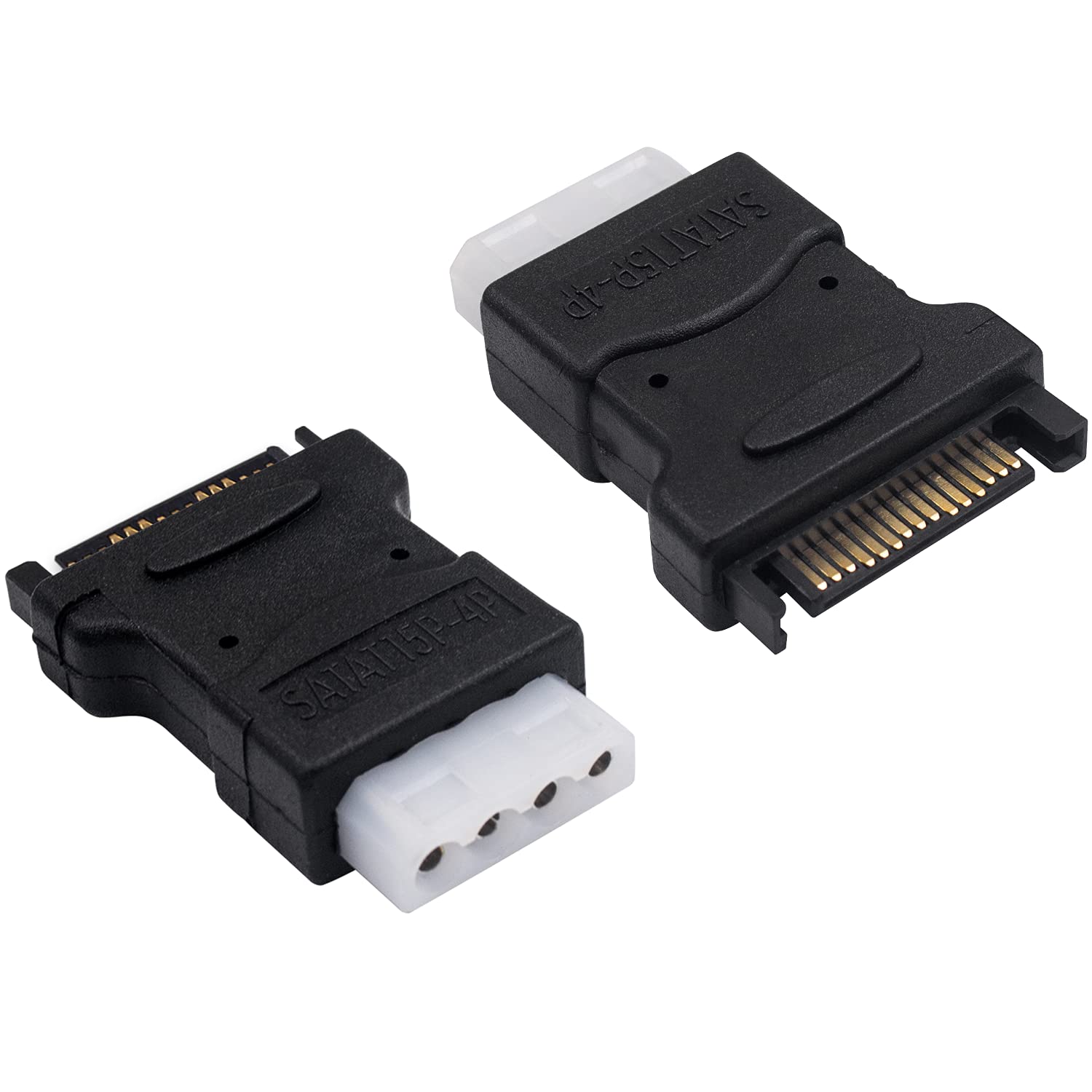 Duttek Sata Male To Molex Female Adapter, Sata To Lp4, Molex To Sata Power Adapter,15Pin Sata Male To 4 Pin Ide Female Adapter C