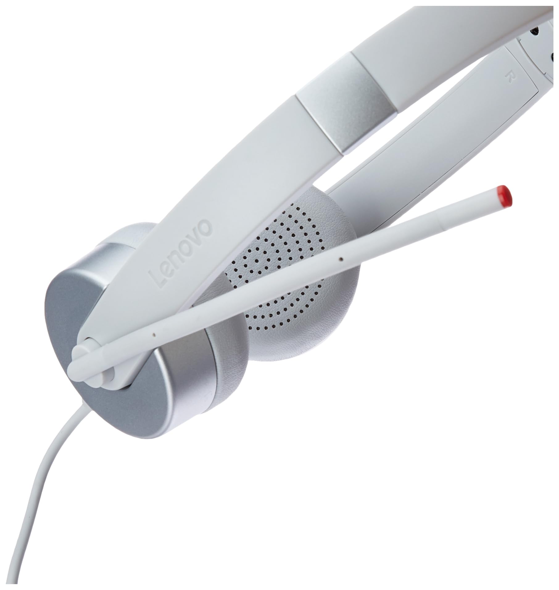 Lenovo 100 Stereo Analog Headset, 3.5Mm, 180 Boom Microphone, Memory-Foam Earcups, Gxd1B60597, Cloud Grey