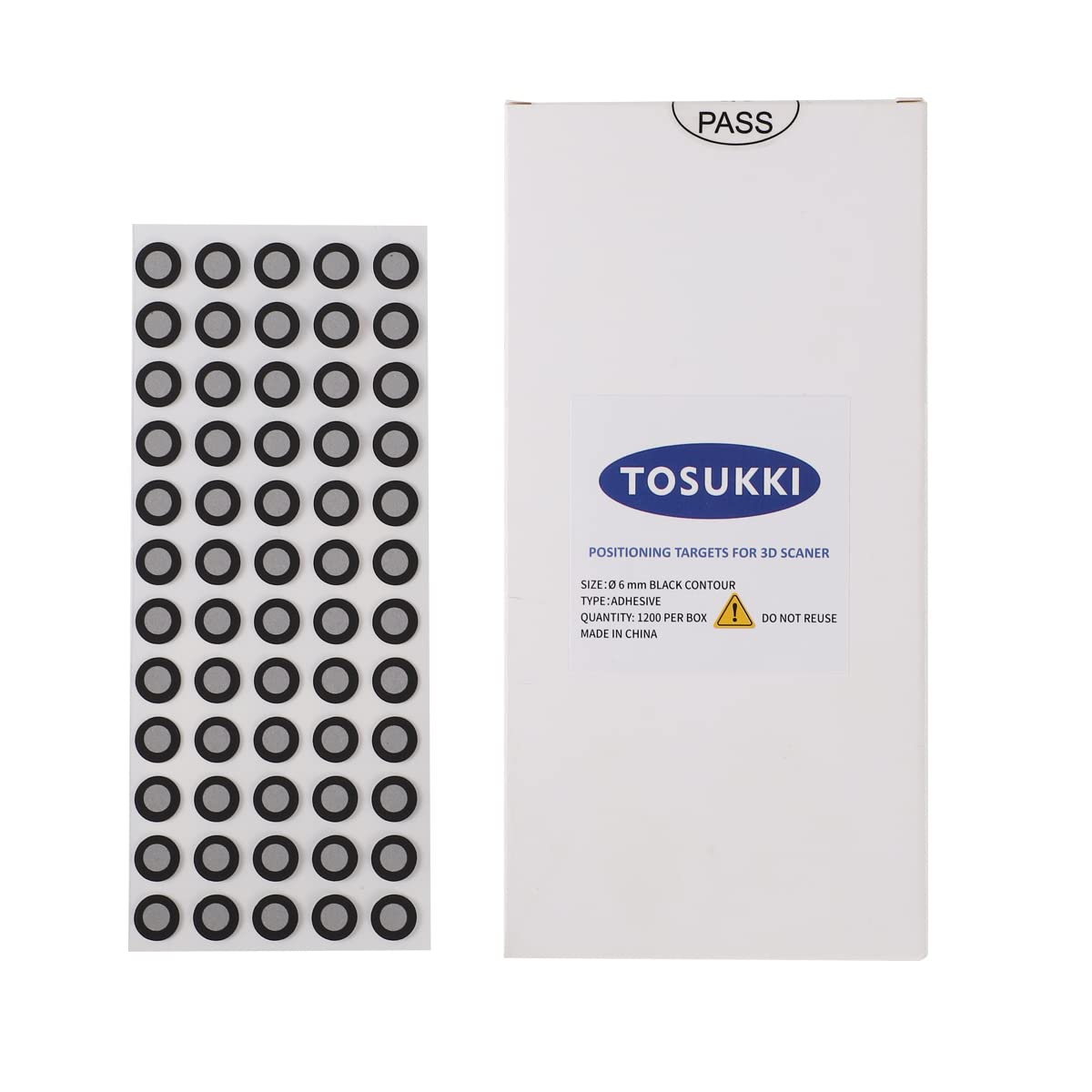 Tosukki 6Mm Positioning Targets With Black Contour For 3D Scaner,3D Scanning Markers/Dots/Stickers,Reference Point Markers/Refle