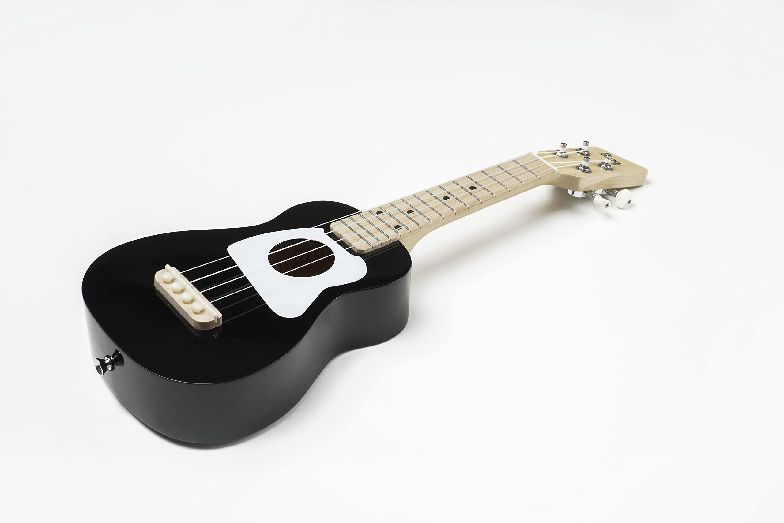 Loog Wood Soprano Ukulele For Kids & Beginners, App & Lessons, All Ages (Black)