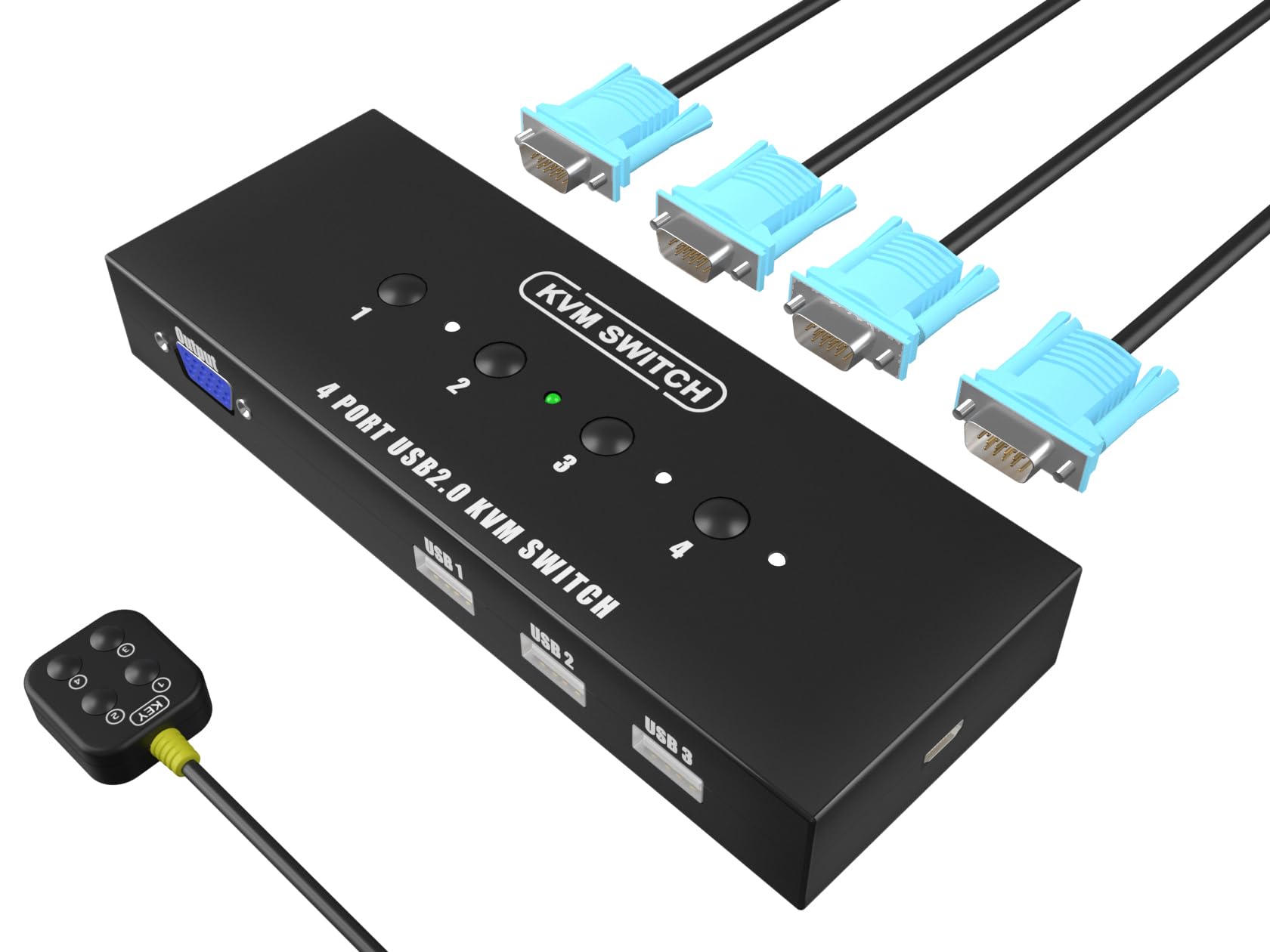 Kvm Switch Vga 4 Port   Vga Kvm Switch For 4 Computers Share 1 Monitor & 3 Usb 2.0 Devices,Keyboard Mouse Scanner Printer,U Disk