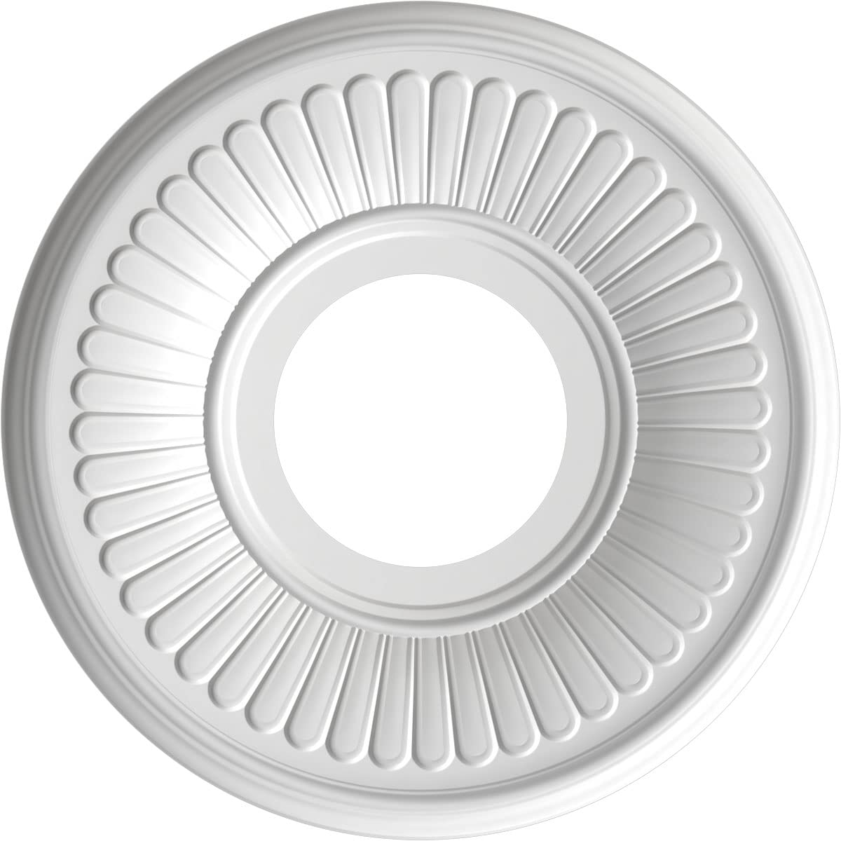 Ekena Millwork Cmp10Beamb Berkshire Thermoformed Pvc Ceiling Medallion (Fits Canopies Up To 4 1/2), 10Od X 3 1/2Id X 3/4P, Textu