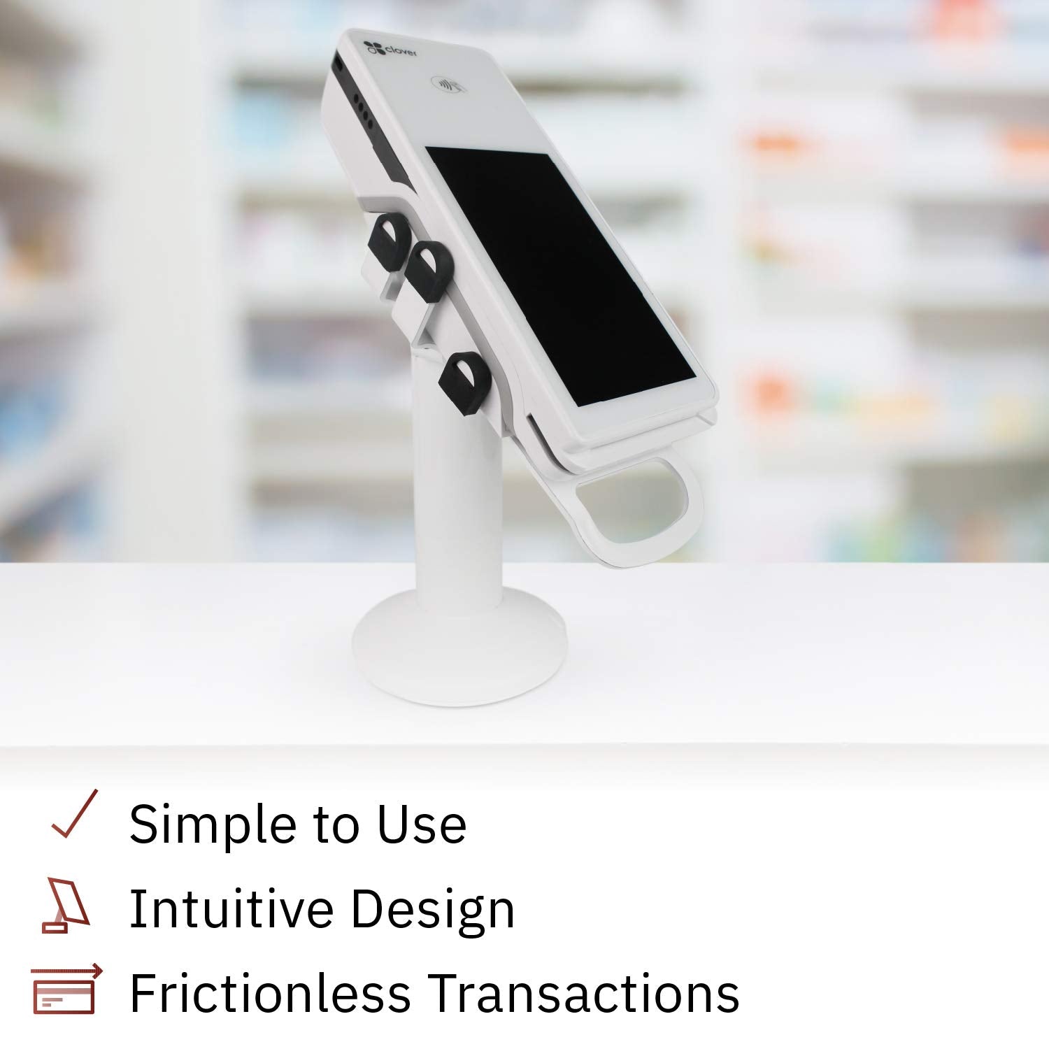 Discount Credit Card Supply DCCStands Swivel and Tilt Clover Flex Terminal Stand, Screw in and Adhesive