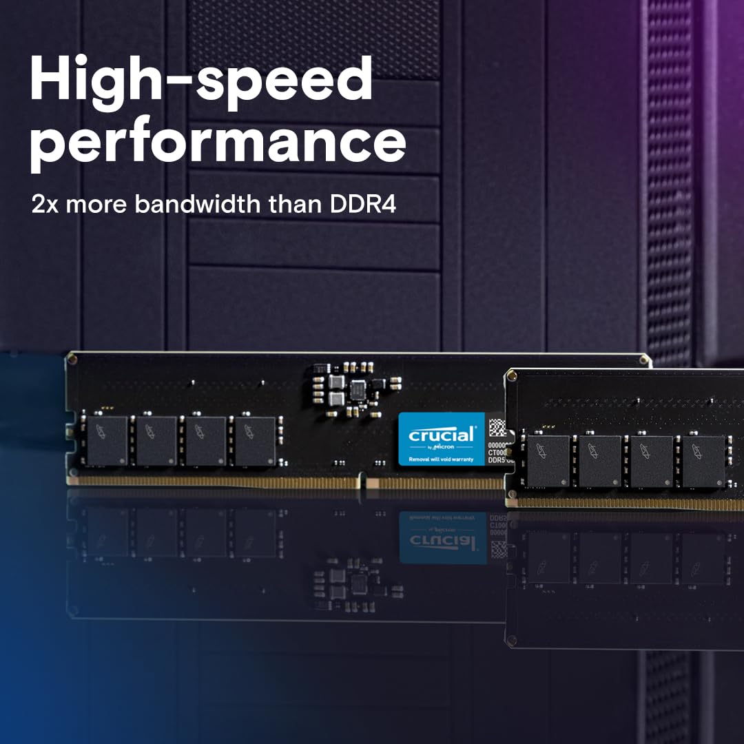 Crucial 8Gb Ddr5 Ram, 5600Mhz (Or 5200Mhz Or 4800Mhz) Desktop Memory, Udimm 288-Pin, Compatible With 13Th Gen Intel Core And Amd