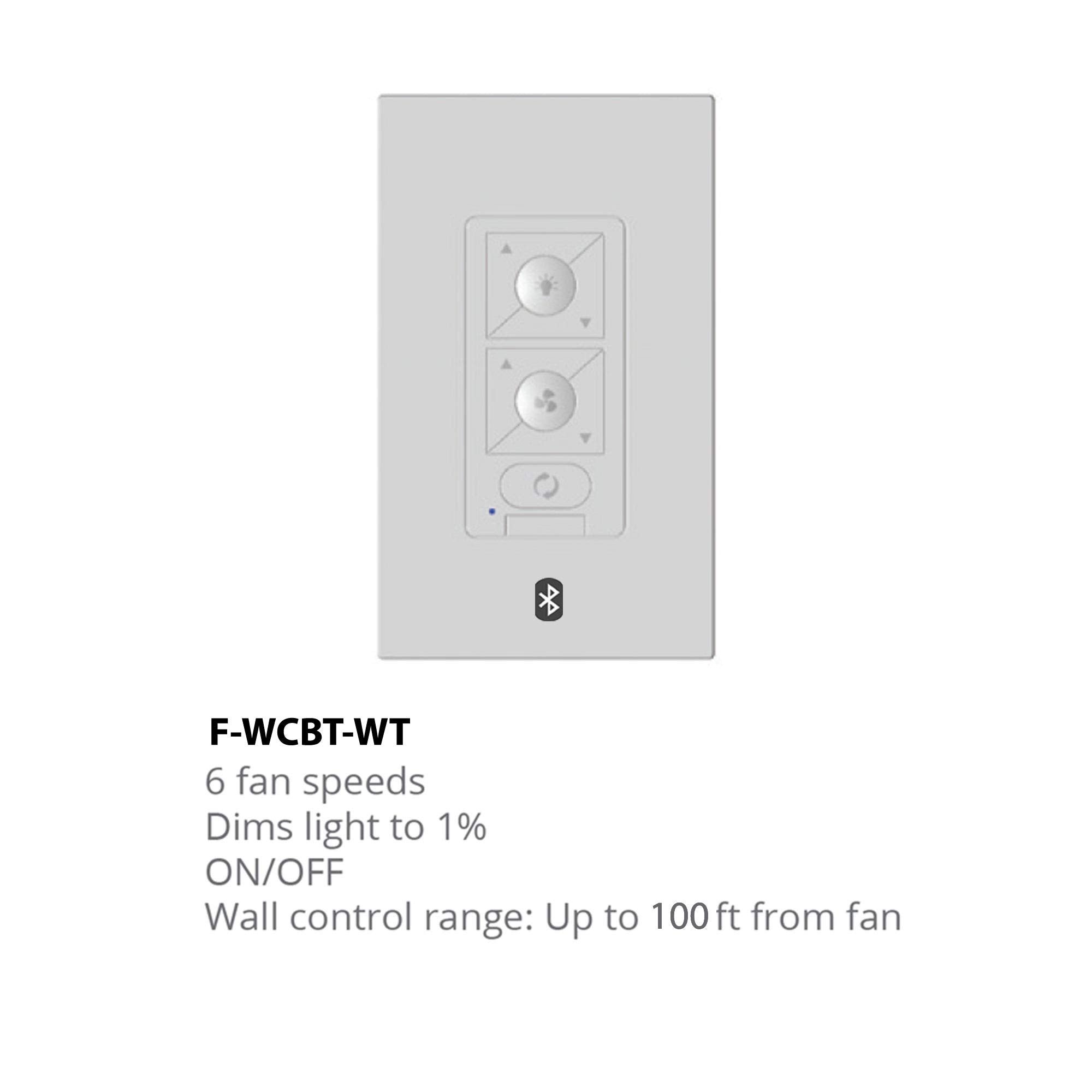 6 Speed Ceiling Fan Bluetooth Hardwired Wall Control With Single Pole Wallplate For Modern Forms Smart Fans
