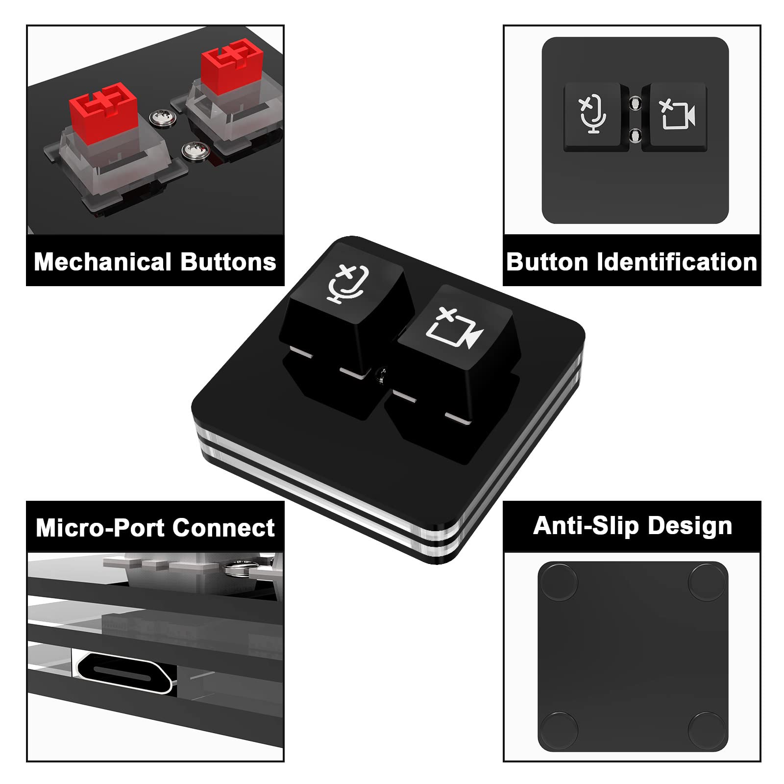 Anlinkshine Usb Meeting Mute Button Compatible With Zoom Meeting/Mechanical Keyboard Mute Controller (Windows System)