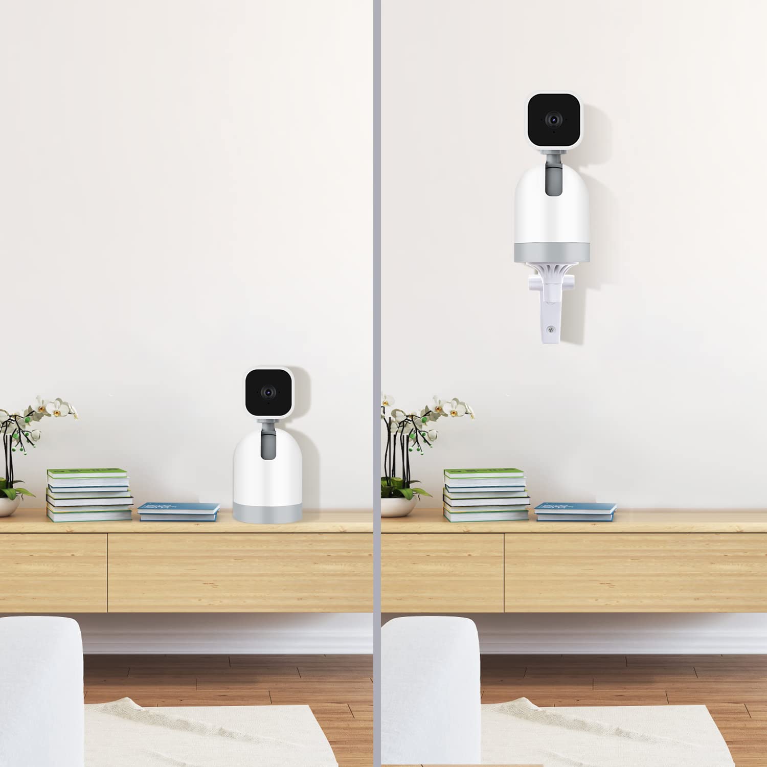 Oyocam Wall Mount Compatible With Blink Mini Pan Tilt Camera, 2 Pack Adjustable Angles Bracket 180 Degree Rotation Easy To Insta