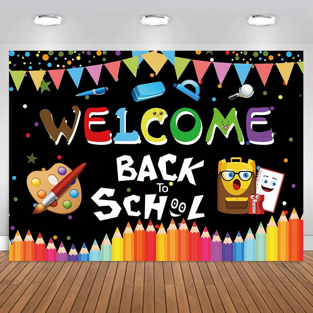 Maqtt 7X5Ft Welcome Back To Schol Photography Background Graduation Ceremony Of Children'S Kindergarten Prom Board Decoration Ba