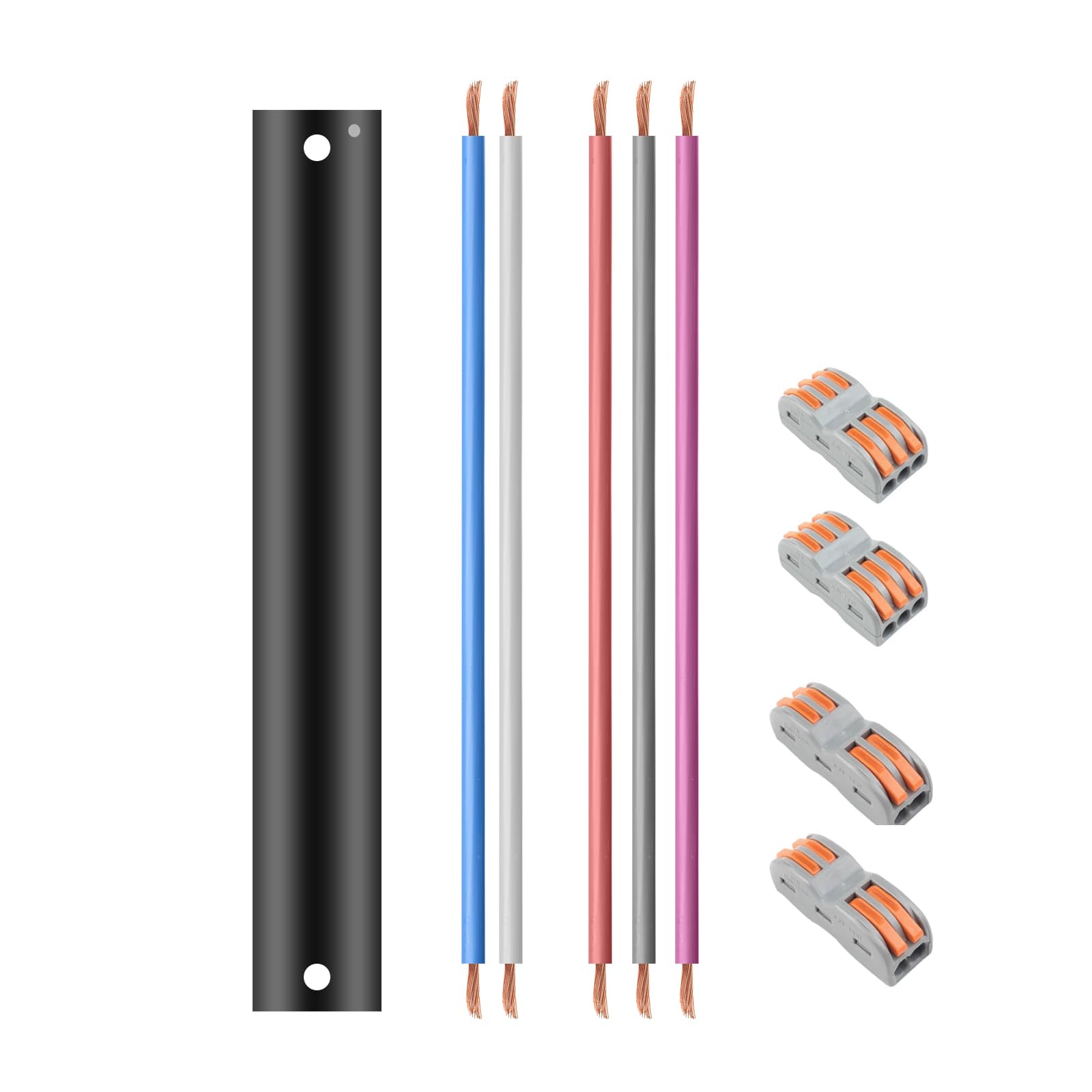 Fxzz 55'' Ceiling Fan Downrod, ?1'' Outside Diameter?Matte Black Extension Downrod Including 5 Extension Wires And 4 Wiring Clip