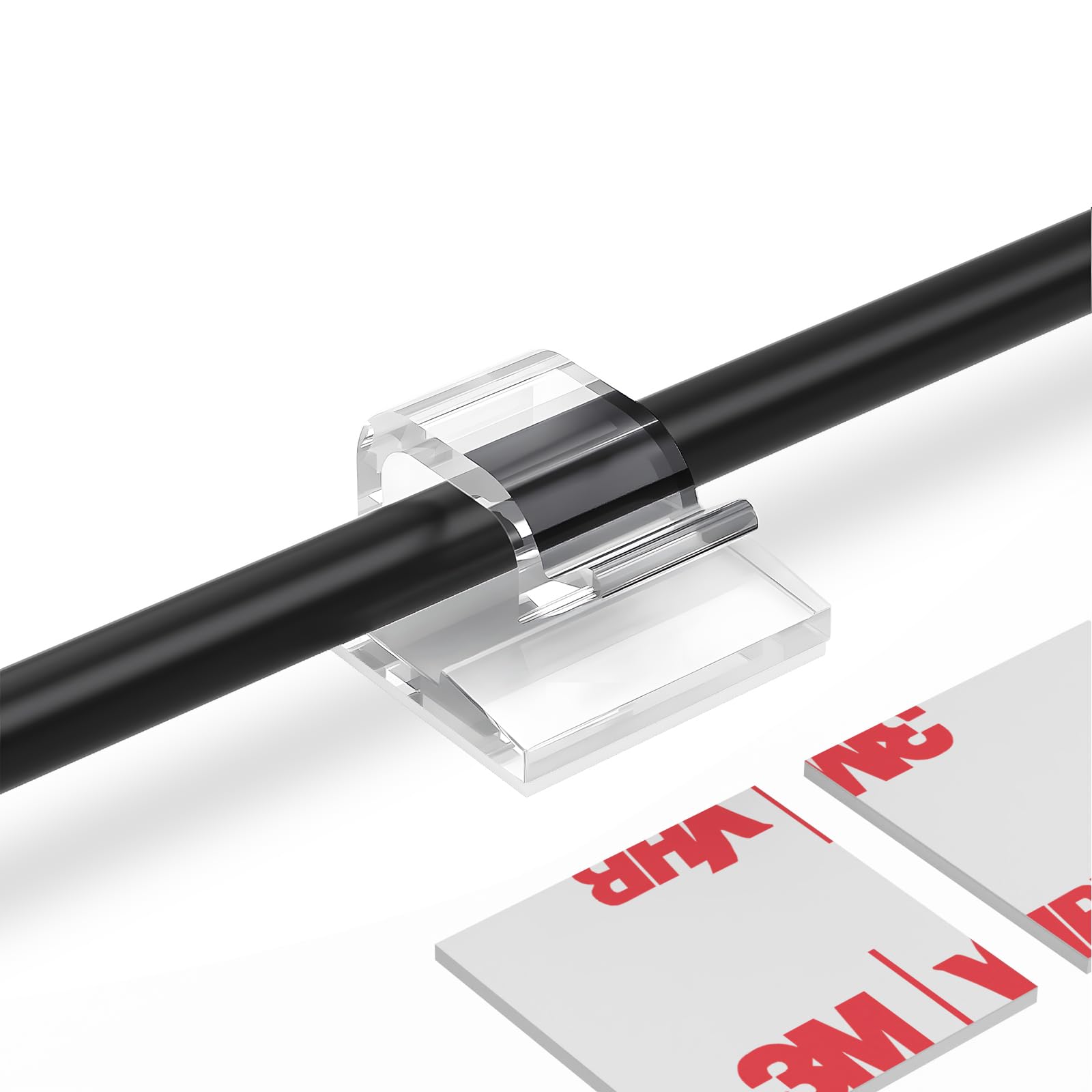 Yocice Cable Clips 50Pcs With Strong Adhesive Tapes,Wire Holder Organizer Cord Management For Car, Office And Home (Clear Cc06(5