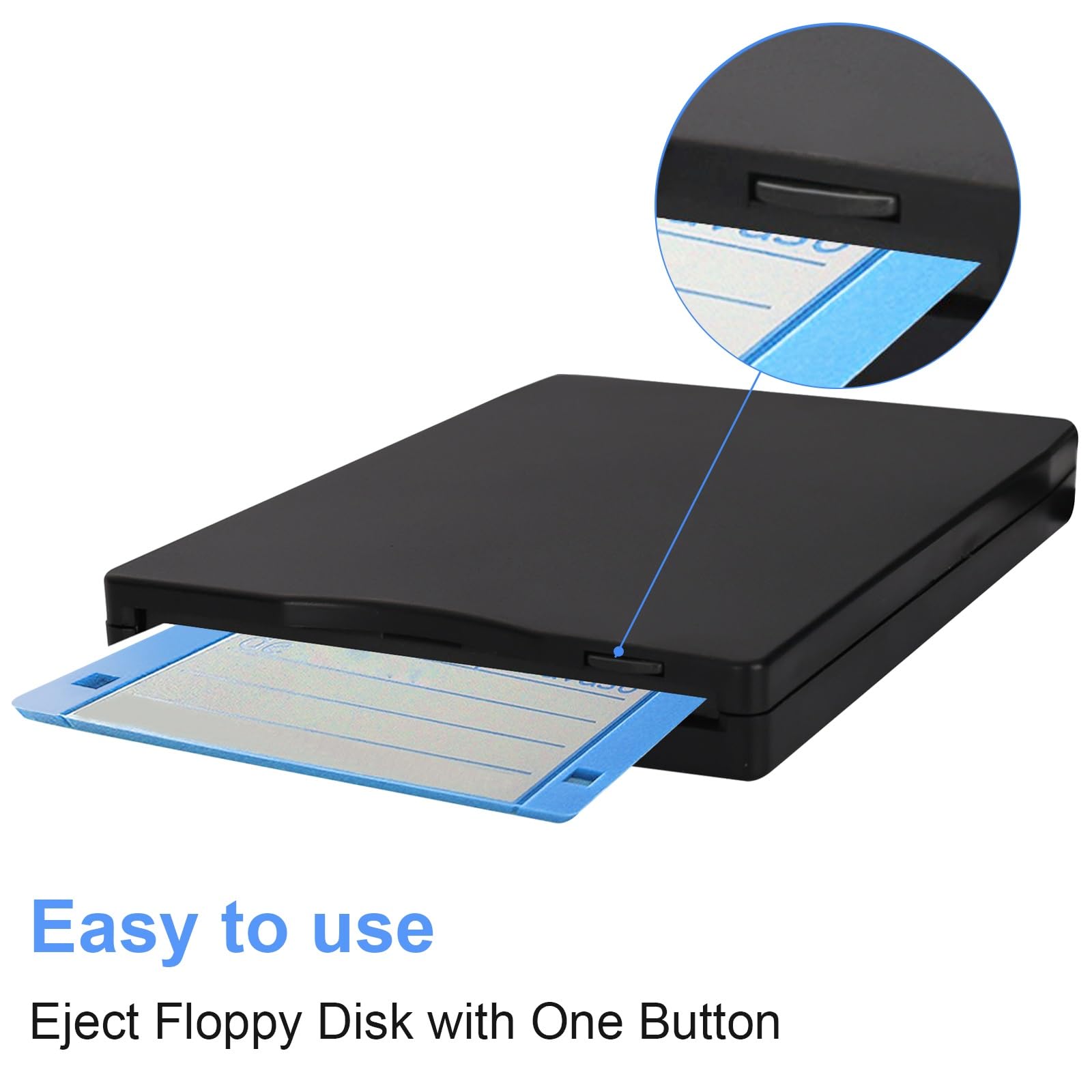 Tendak 3.5 inch External USB Type-C Floppy Disk Drive 1.44MB FDD Black