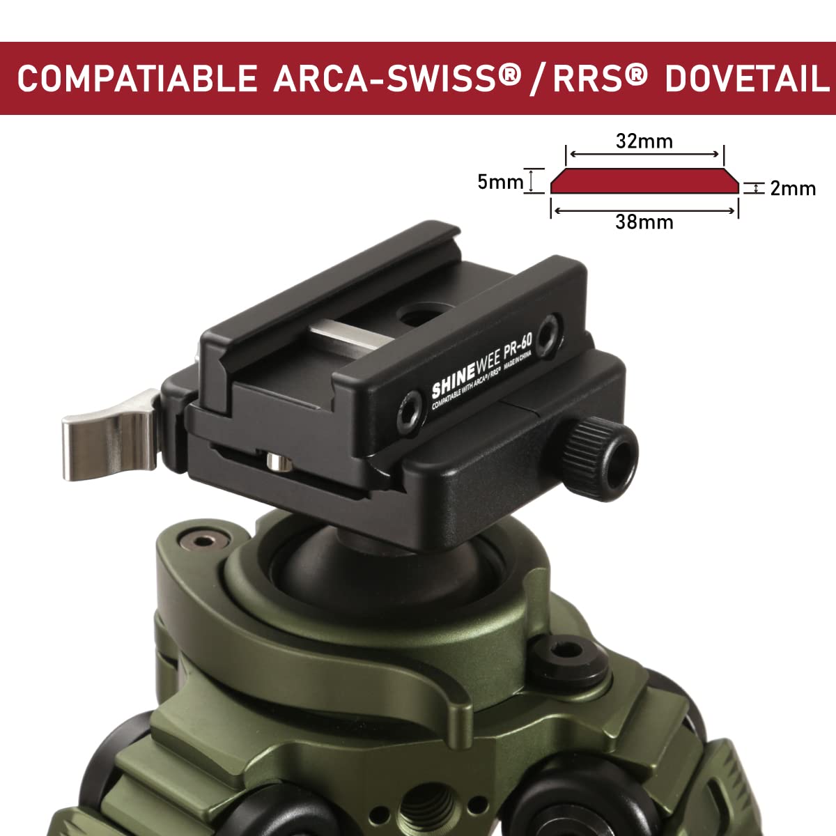Shinewee Picatinny Arca Swiss Plate, Picatinny Rail Converted Into Arca Rrs Dovetail Adapter,Picatinny Rail To Arca Tripod Mount