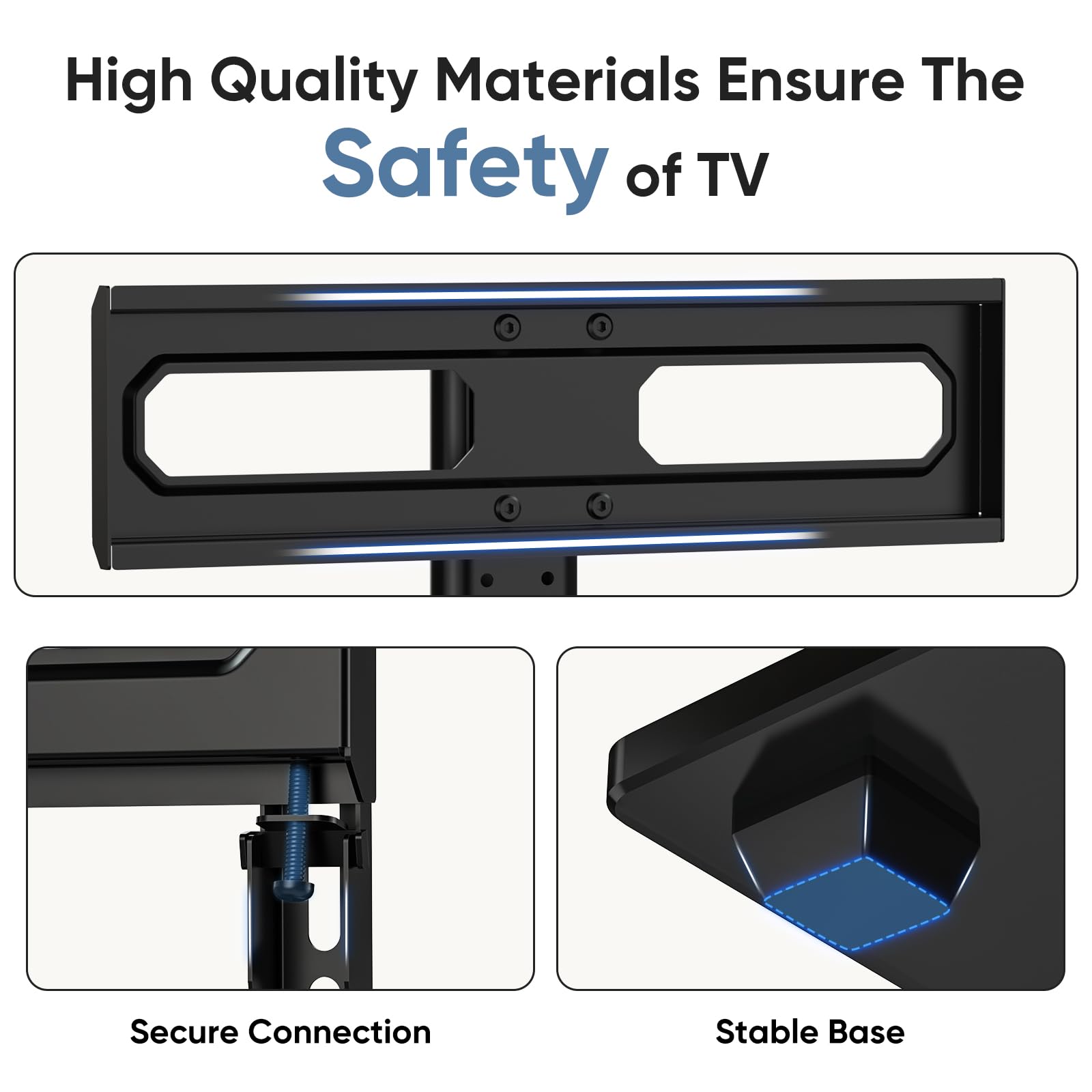 Olixis Universal Tv Mount Stand For 26 55 Inch Tvs, Height Adjustable, Swivel Table Top Tv Stand With Tempered Glass Base, Holds