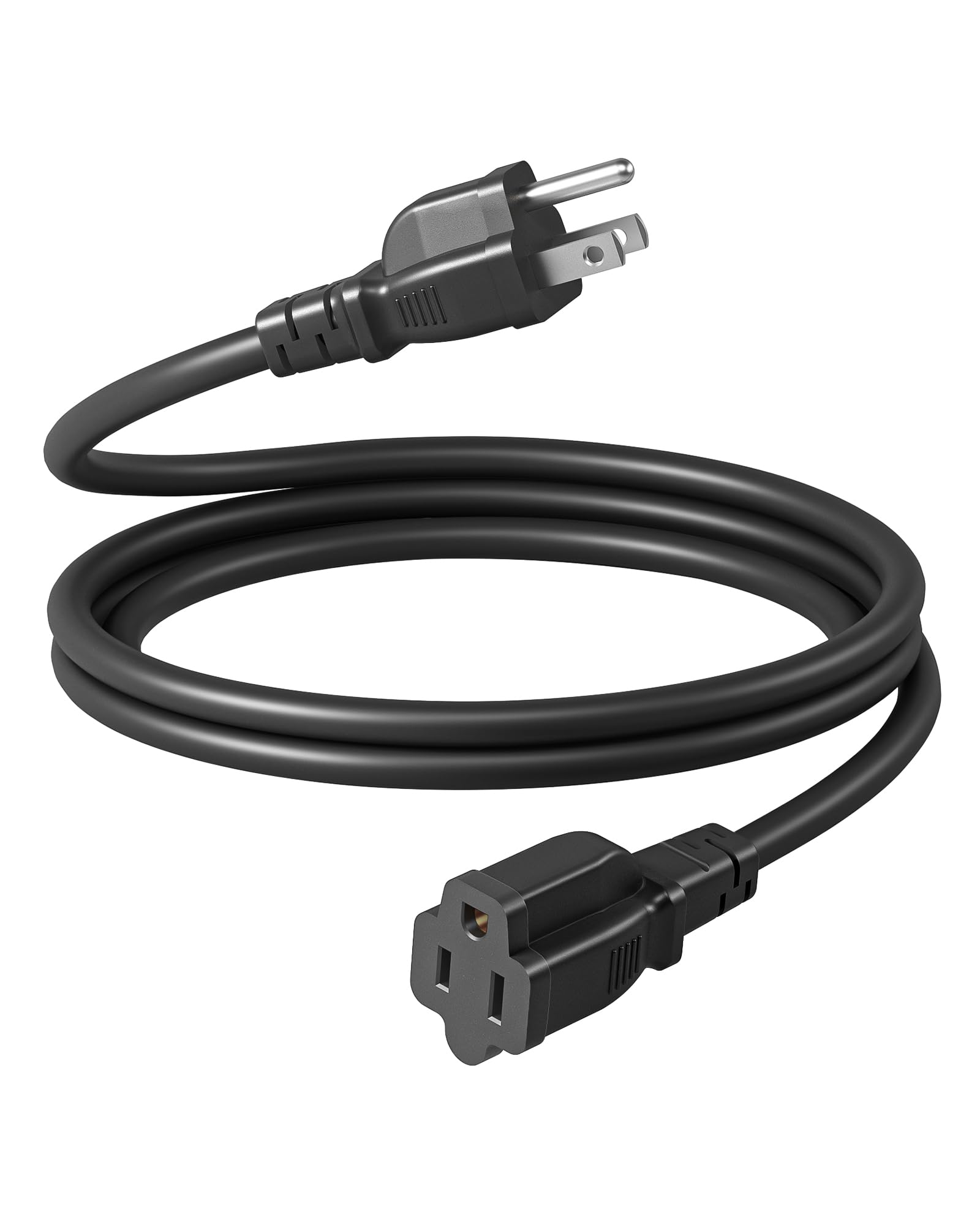 DEWENWILS Extension Cord 6 FT, 3 Prong Waterproof Extension Cable for Lights, Indoor Appliances, 16/3 SJTW, Black, ETL Listed, 1
