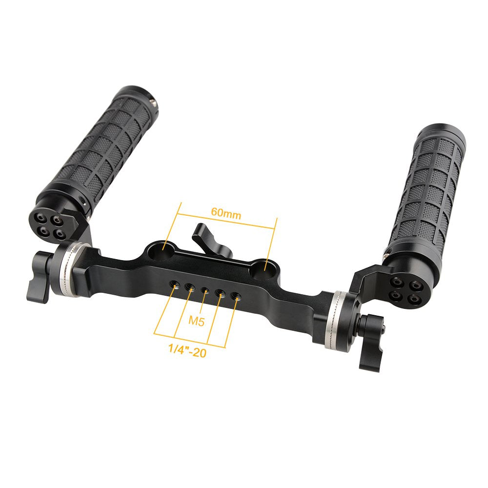 Camvate 15Mm Rod & Soft Rubber Grip Shoulder Mount Rig With Rosette Standard Accessory For Dslr(Black,M6 Thread,31.8 Mm)   1548