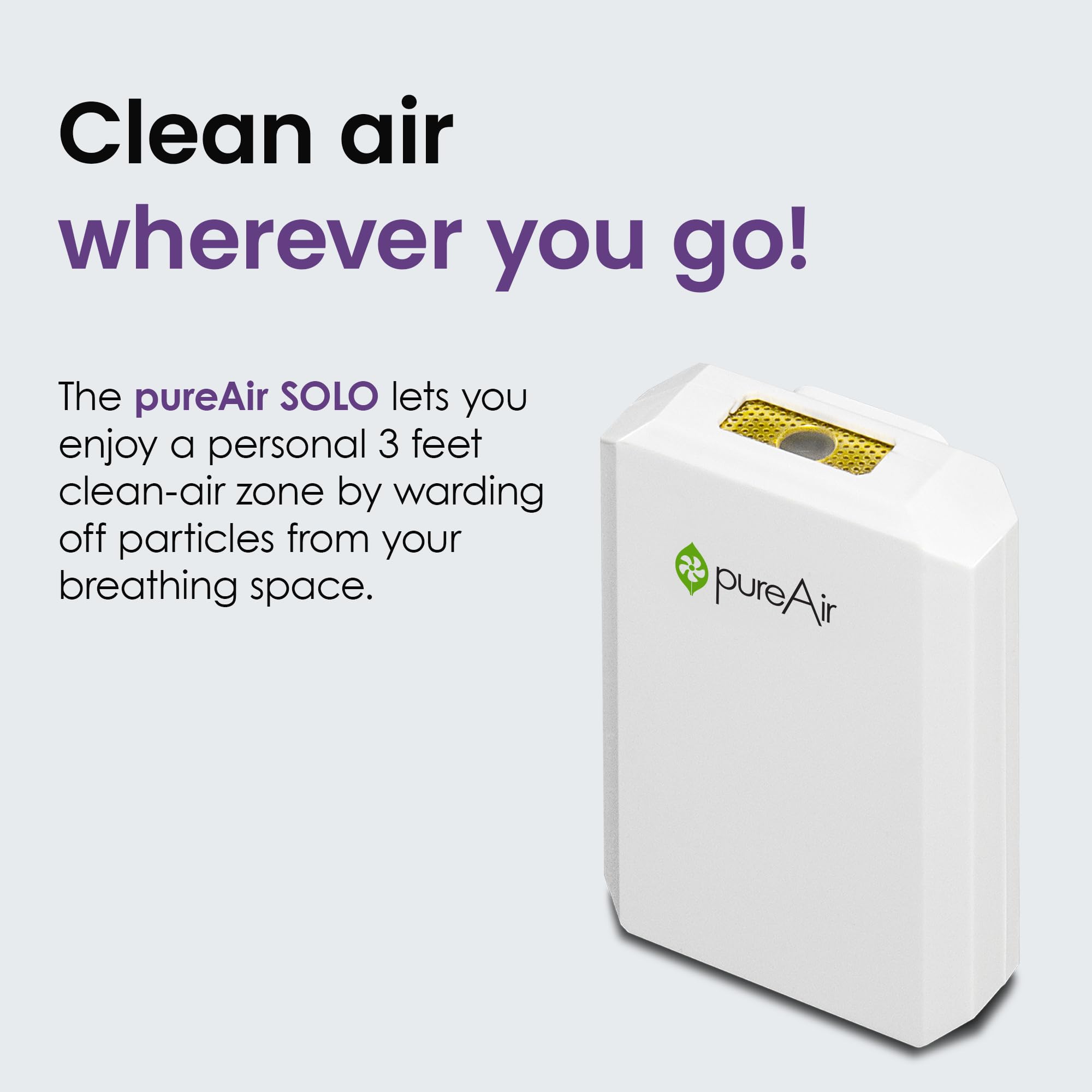 Greentech Environmental Pureair Solo   Portable Air Purifier And Air Cleaner, Air Purifiers For Home, Office, And Car, Personal