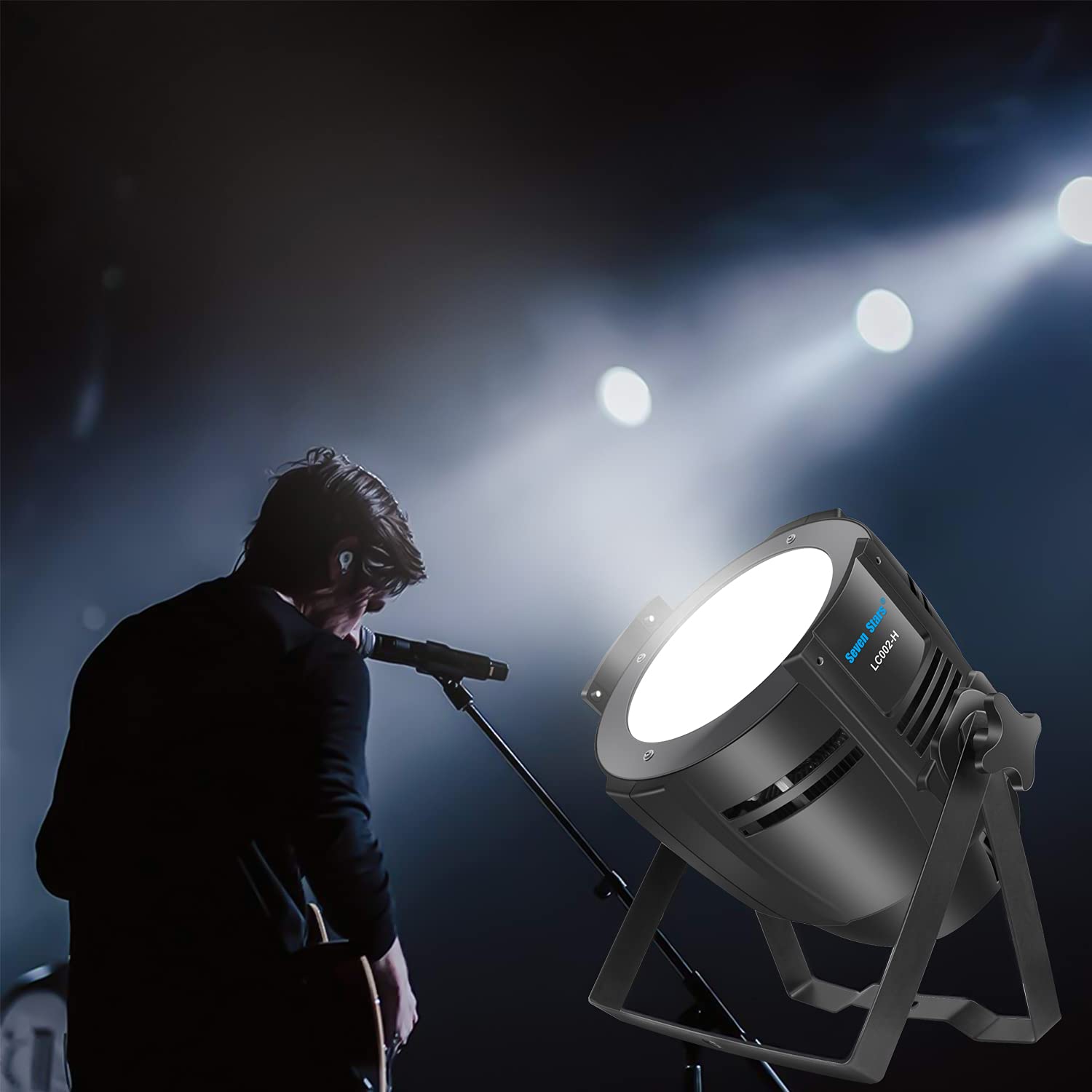 Seven Stars 200W Cob Lights, Led Par Light Warm White & Cool White Stage Wash Lights, Dmx Stage Lights For Church/Party/Stage Sh