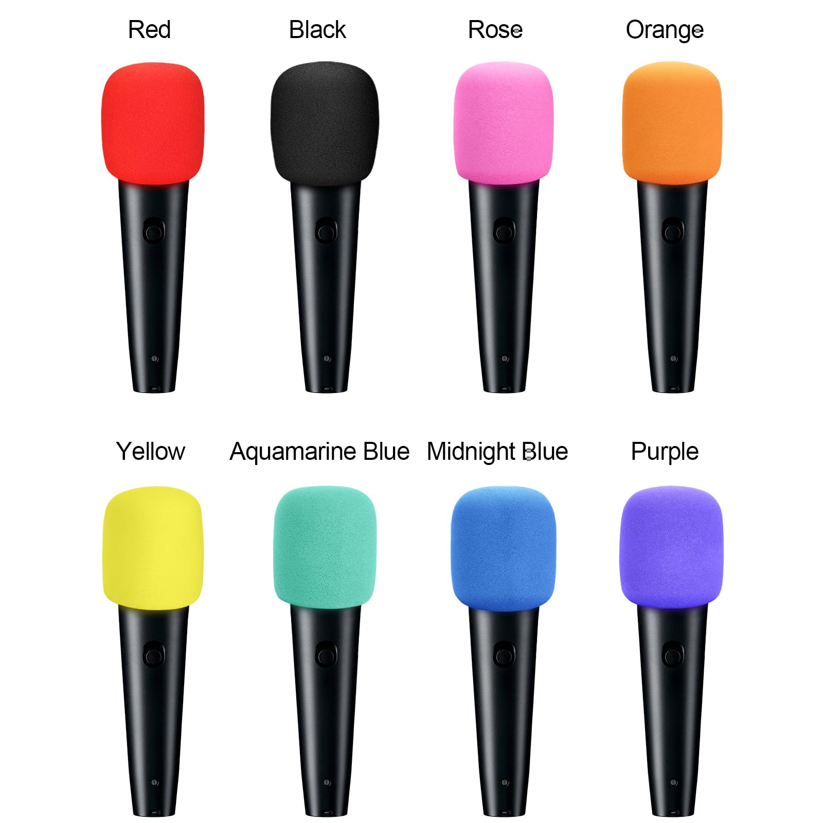 Chromlives Colorful Microphone Cover Microphone Windscreen Foam Cover Top Grade 8 Pack