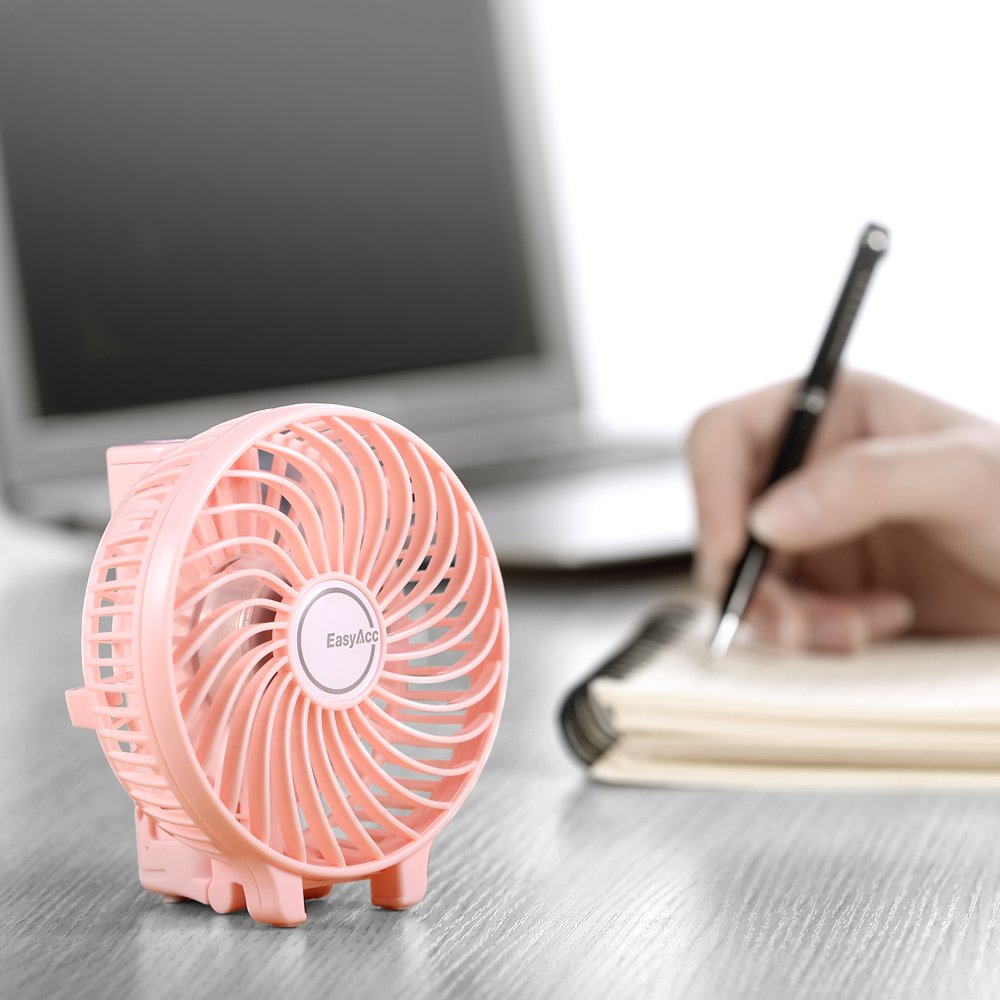 Easyacc Mini Handheld Fan, Usb Desk Fan Small Personal Portable Stroller Table Fan With Rechargeable Battery Operated Cooling Fo