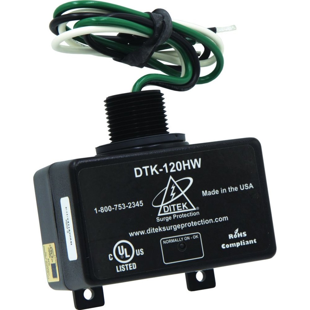 Ditek Dtk 120Hw 120Vac, 20Amp, Dedicated Circuit, Parallel Mount, Spd Type 1, Surge Protector, Ul1449 Listed