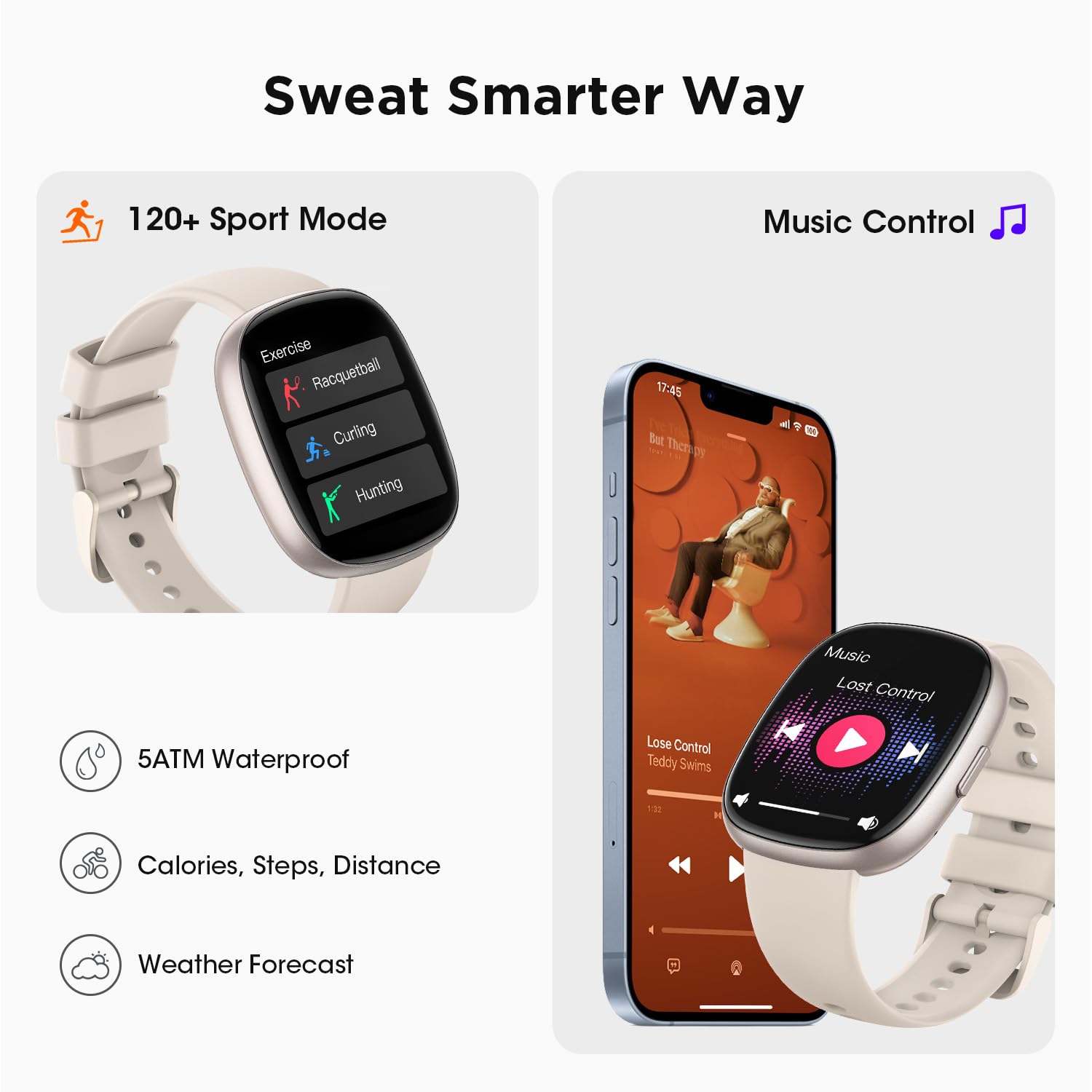 Smart Watches For Women Fitness Tracker With Make/Recive Call Heart Rate Spo2 Sleep Monitor 120 Sport Mode 5Atm Smartwatch For I