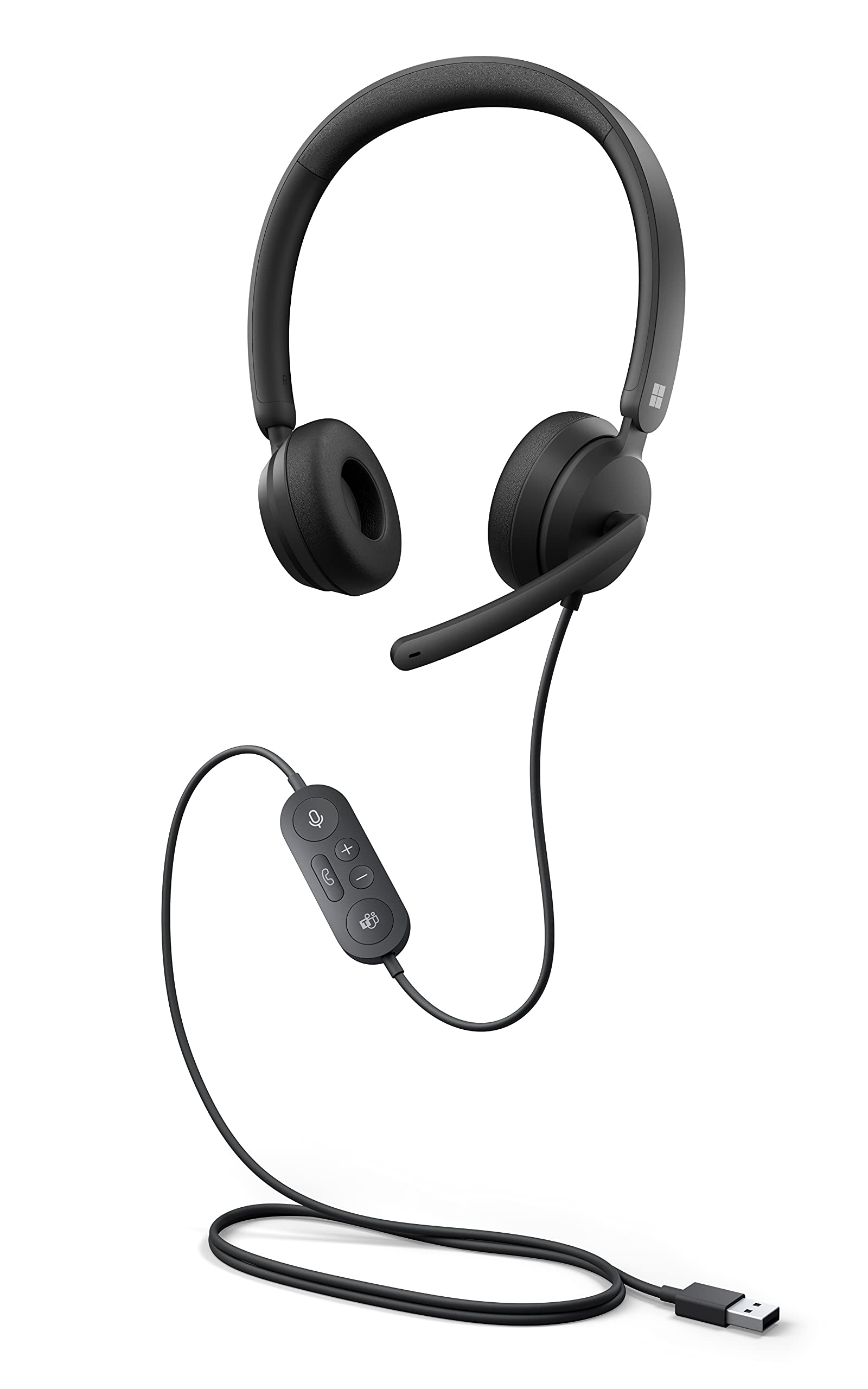 Microsoft Modern Usb Headset   Wired Headset,On Ear Stereo Headphones With Noise Cancelling Microphone, Usb A Connectivity, In L