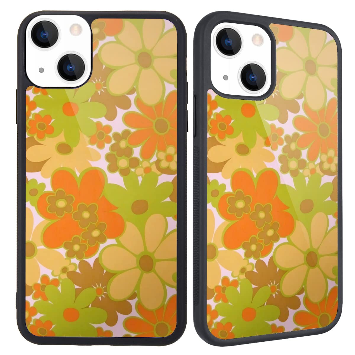 Maycari Compatible With Iphone 13 Case For Children Women Splendid Beautiful Floral Design, Hard Back With Colorful Flowers Patt
